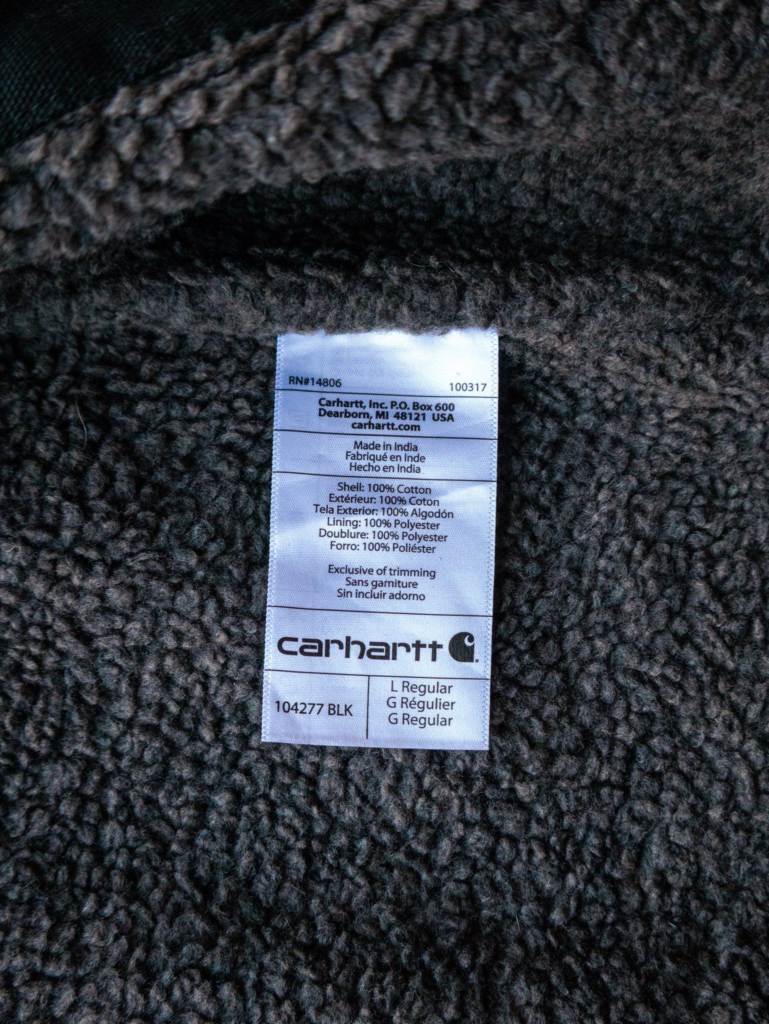 Black Carhartt Sherpa Lined Vest (L)