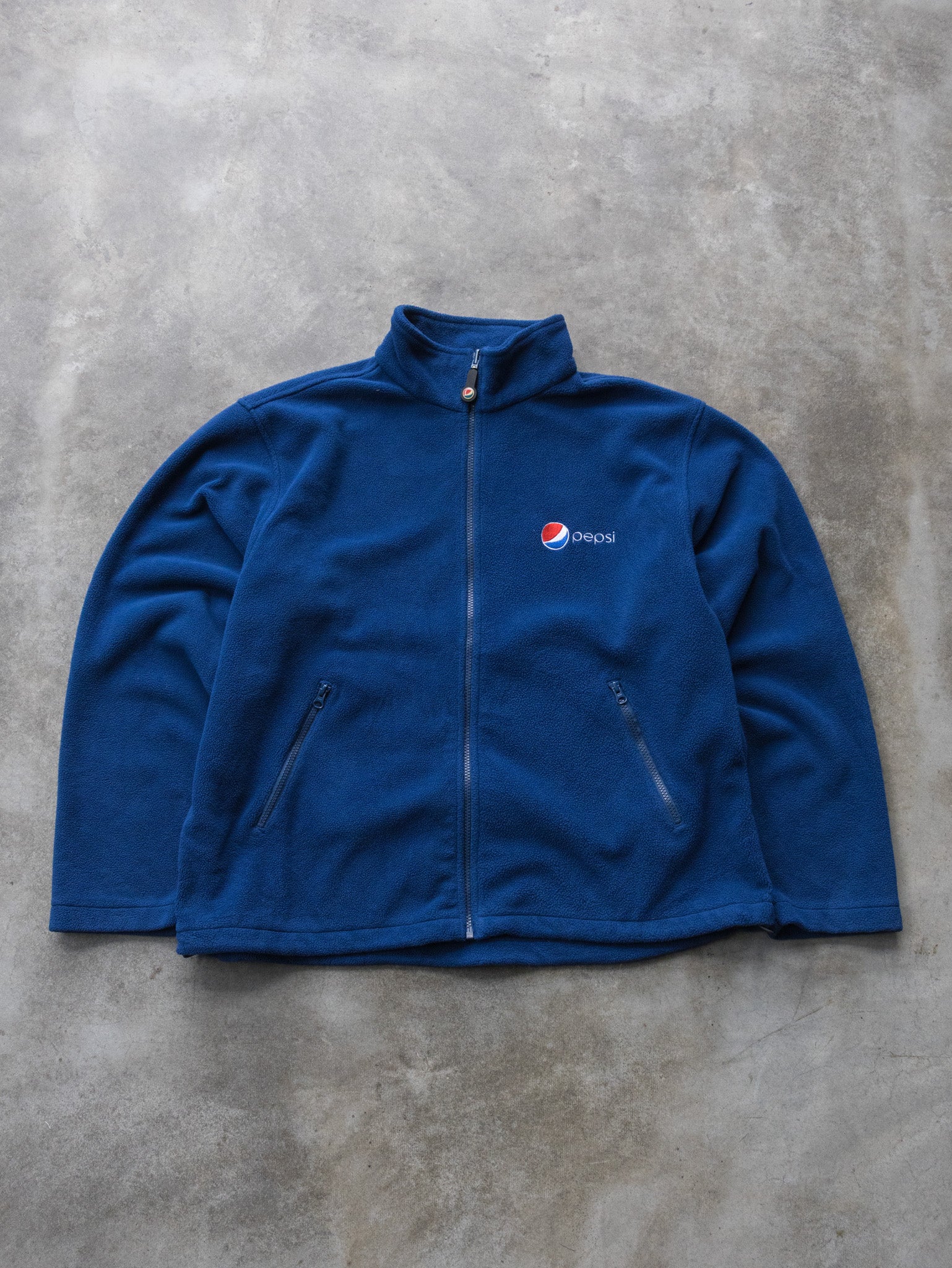 Vintage 00s Blue Pepsi Full Zip Fleece Sweatshirt (XL)