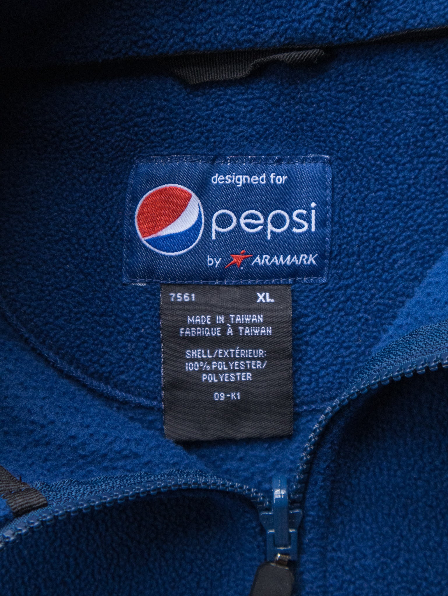 Vintage 00s Blue Pepsi Full Zip Fleece Sweatshirt (XL)