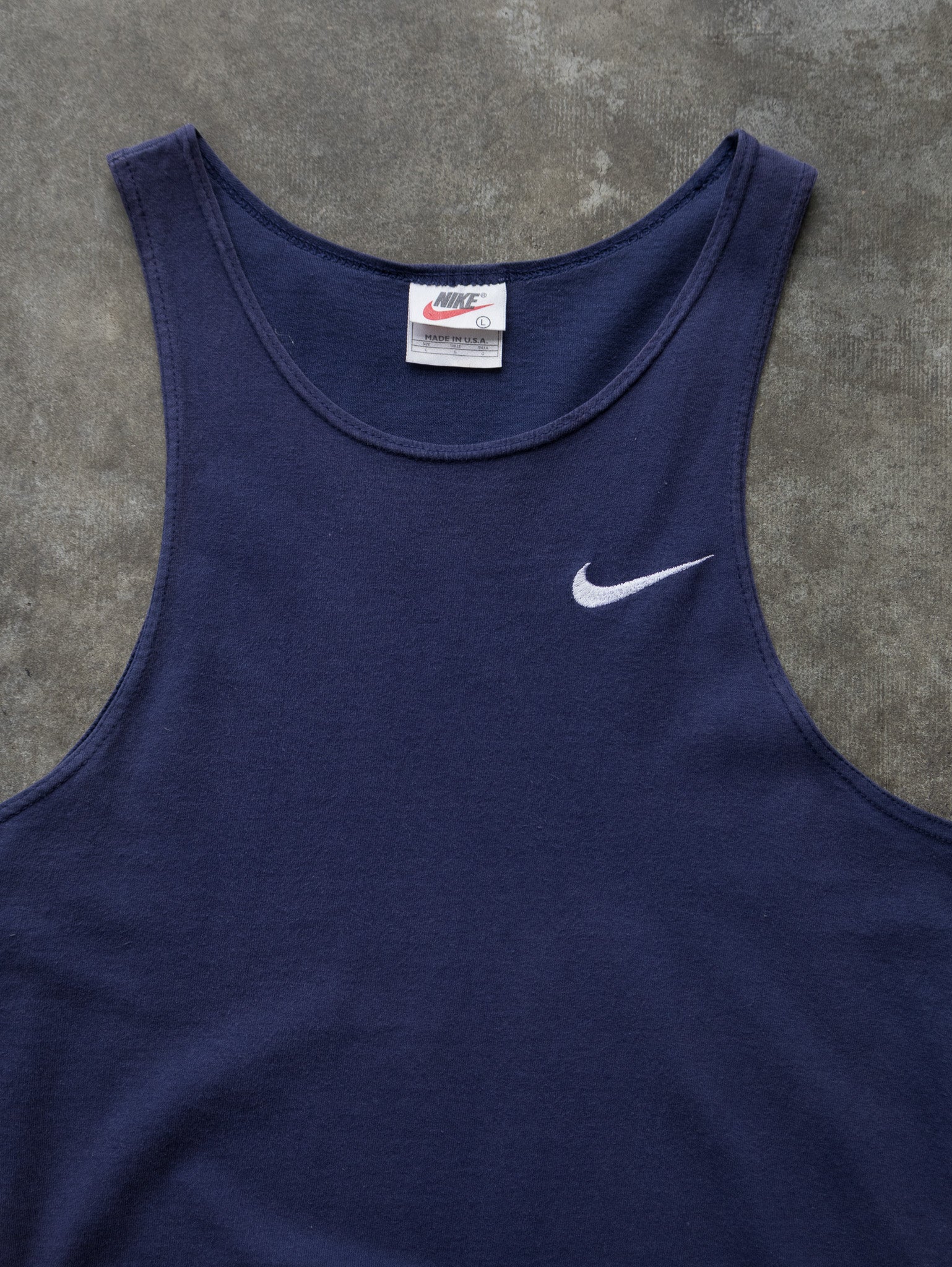 Vintage 90s Navy Nike Swoosh Tank (M)