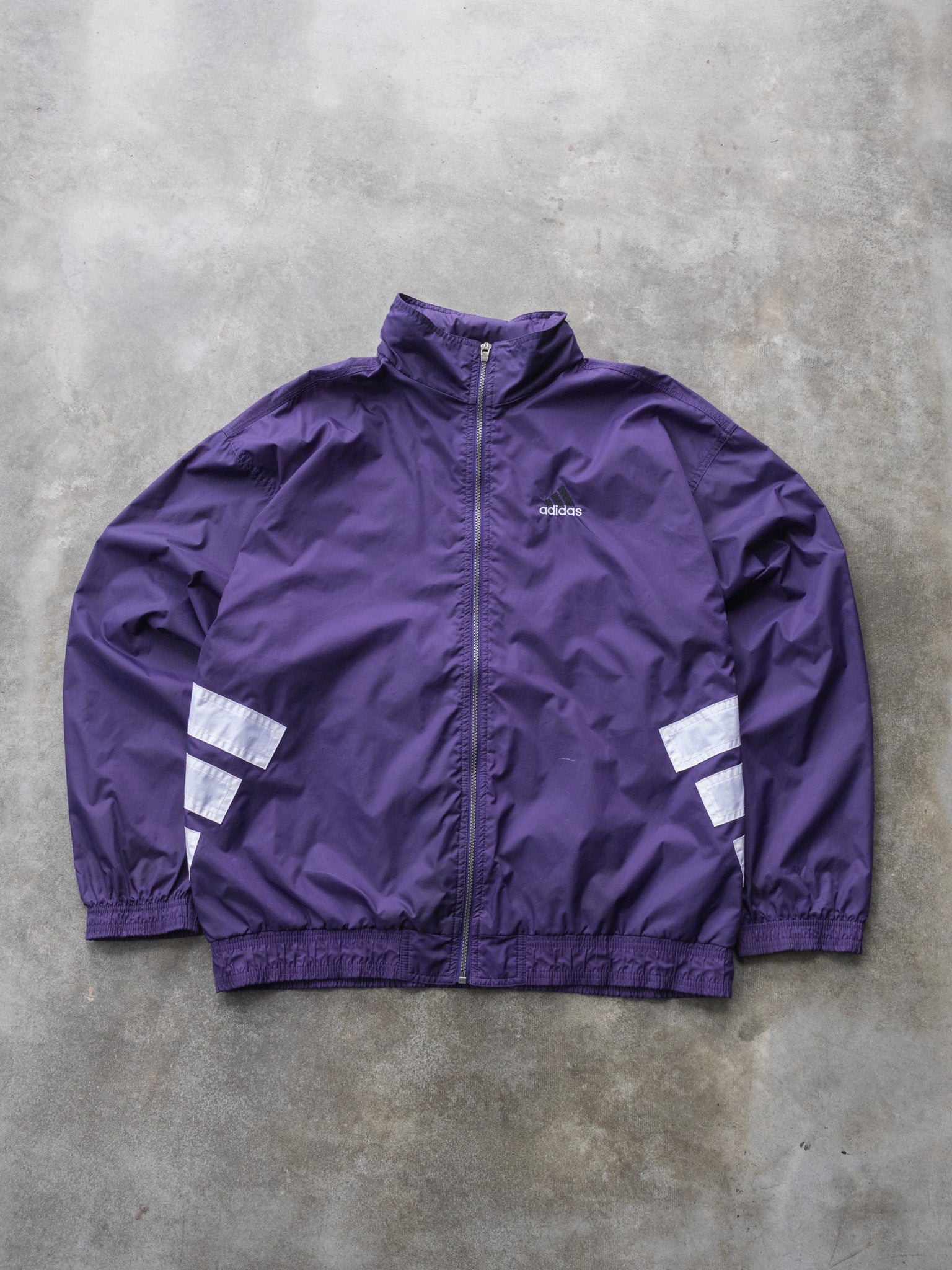 Vintage 90s Purple Adidas Windbreaker Jacket (L)
