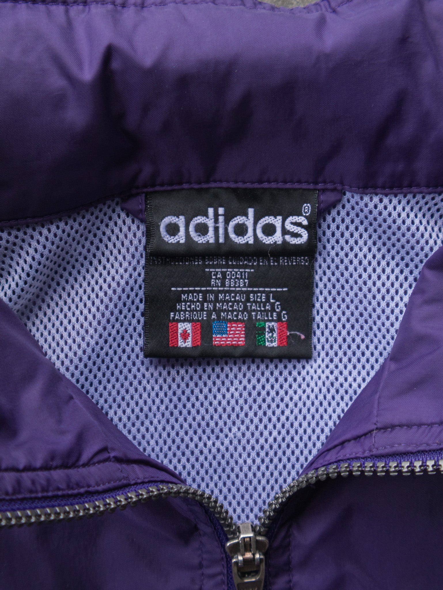 Vintage 90s Purple Adidas Windbreaker Jacket (L)