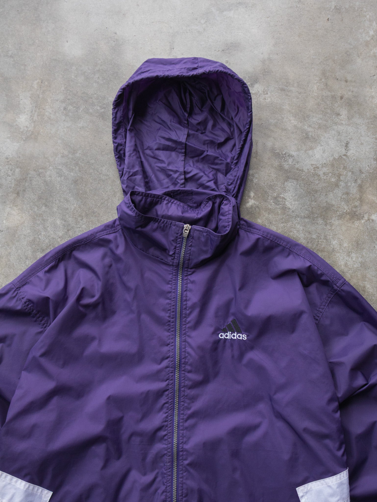 Vintage 90s Purple Adidas Windbreaker Jacket (L)