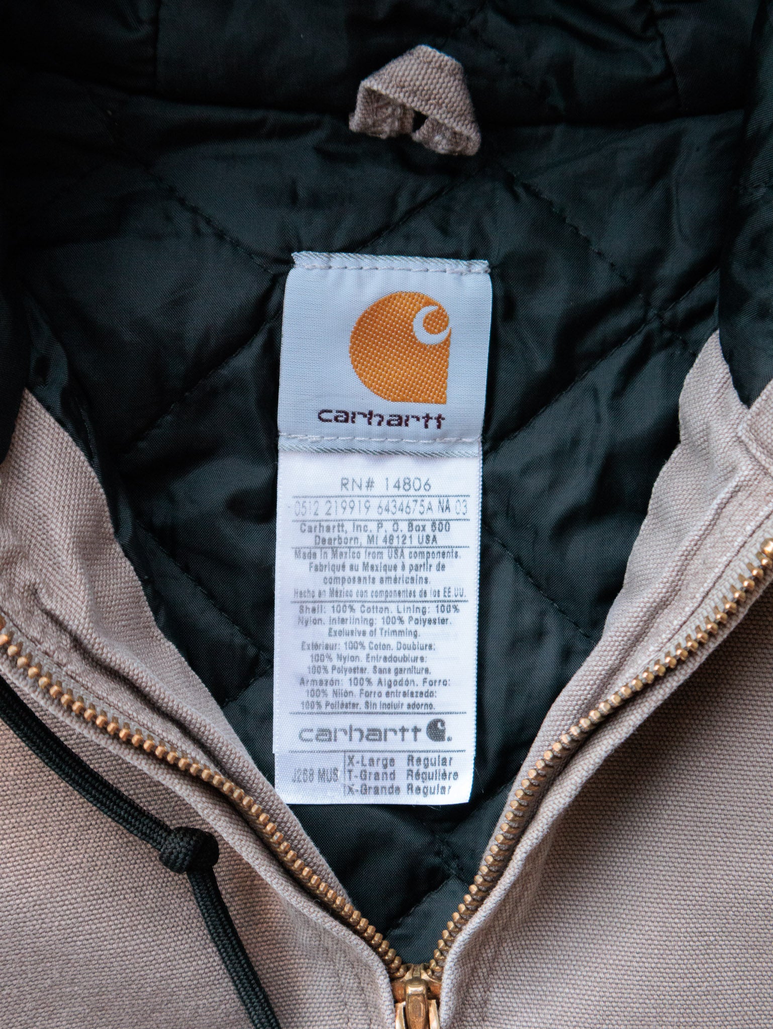 Vintage 2012 Carhartt J130 MUS 'Mushroom' Active Jacket (XL)