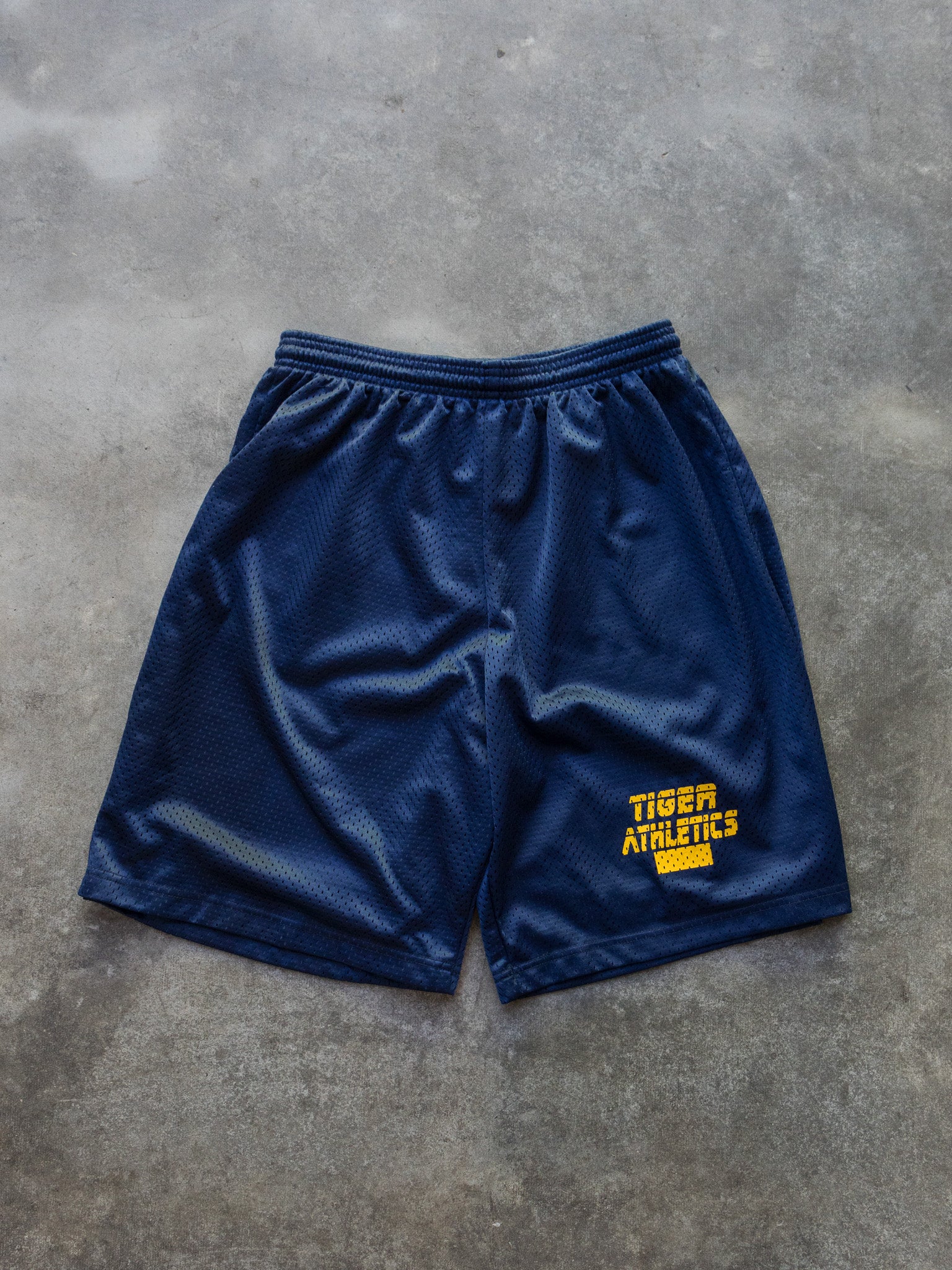 Vintage Navy Tiger Athletics Mesh Shorts (L)