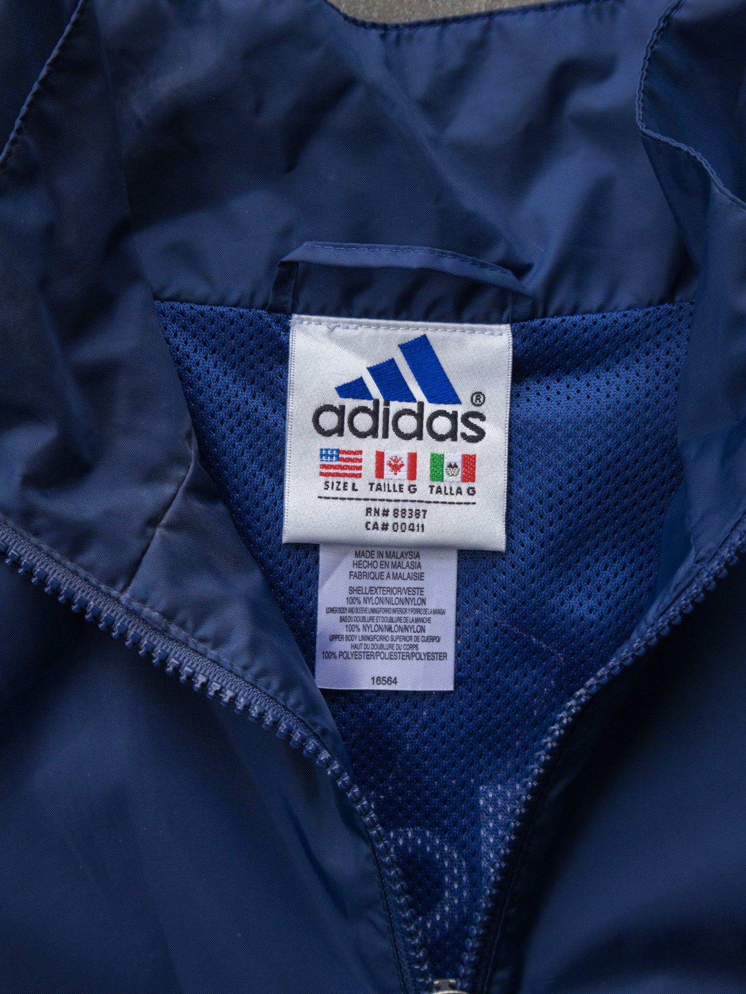 Vintage 00s Navy Adidas Windbreaker Jacket (L)