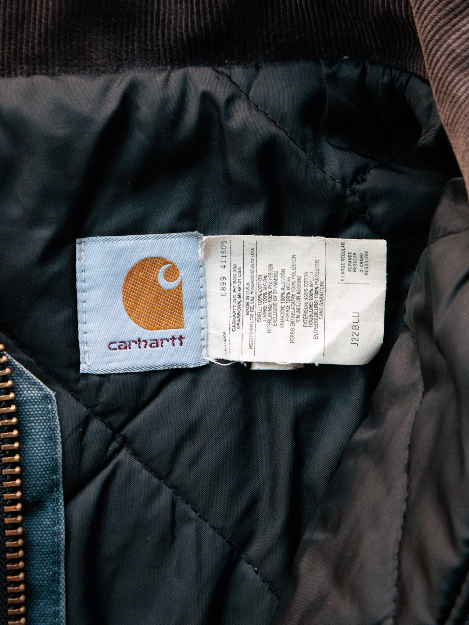 Vintage 1999 Carhartt J22 BLU 'Blue Sandstone' Traditional Jacket (XL)