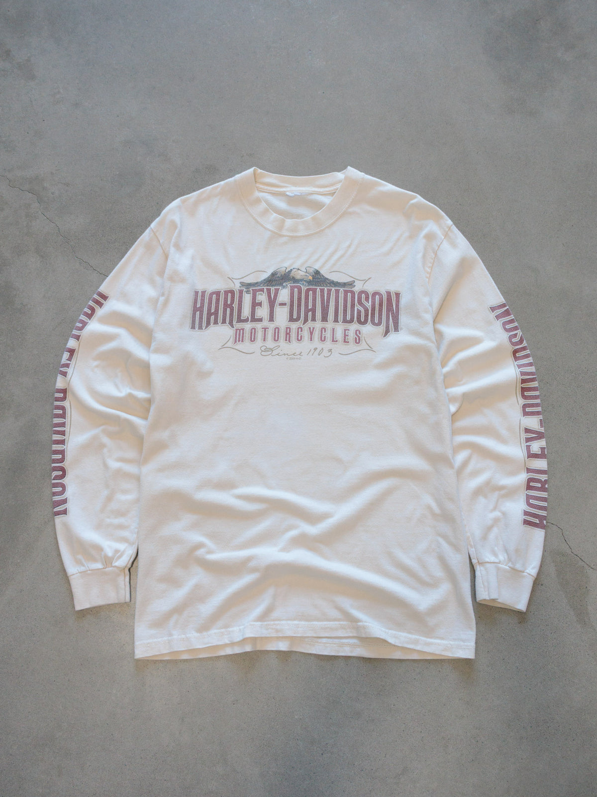 Vintage 2009 White Harley-Davidson Long Sleeve Tee (-)