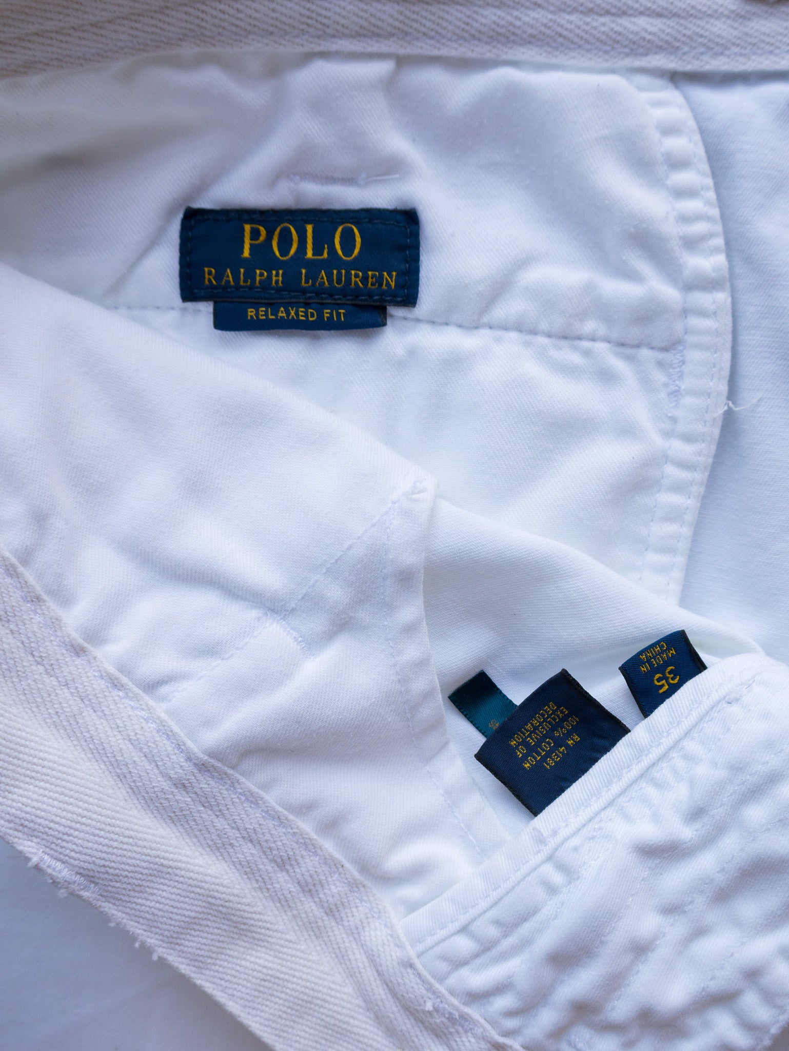 Vintage White Polo Ralph Lauren Chino Shorts (W35)