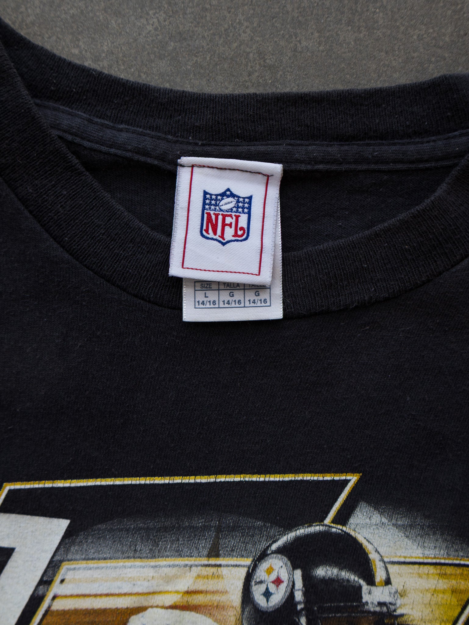 Vintage Black Pittsburgh Steelers Tee (14–16Y)