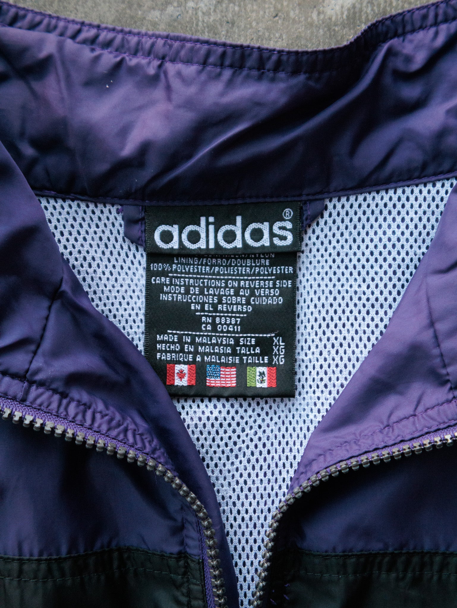 Vintage 90s Purple Adidas Track Jacket (XL)