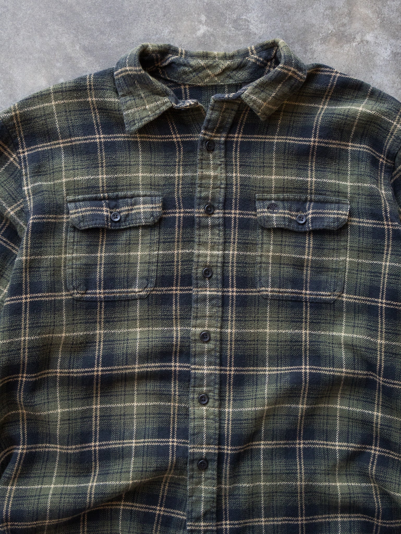 Vintage Timberland Green Check Flannel Shirt (XL)