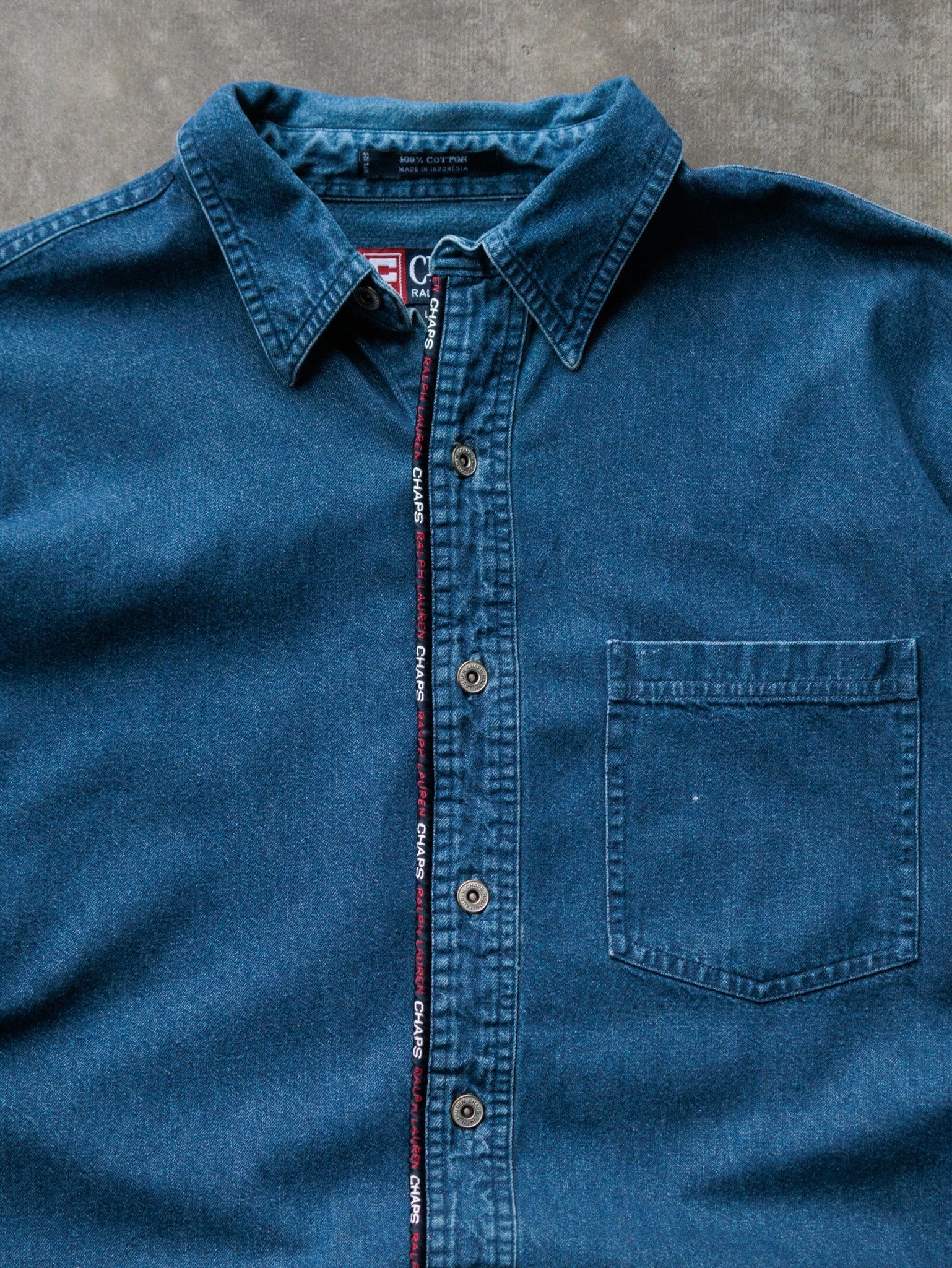 Vintage 00s Blue Chaps Ralph Lauren Denim Shirt (L)