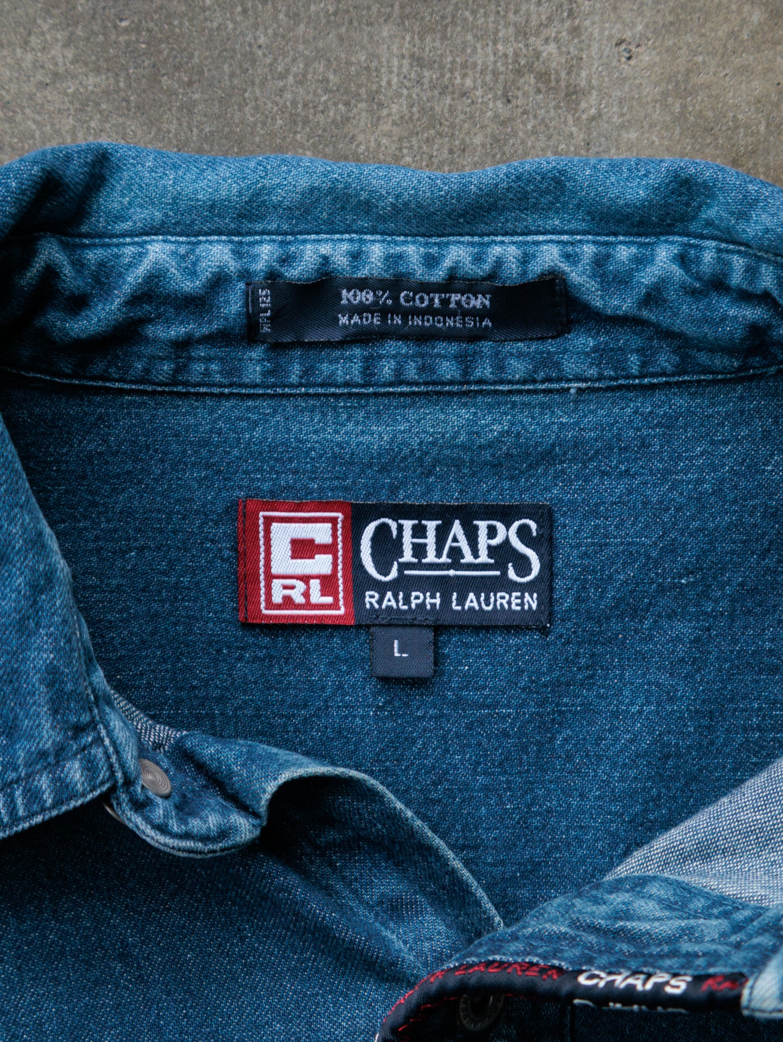 Vintage 00s Blue Chaps Ralph Lauren Denim Shirt (L)
