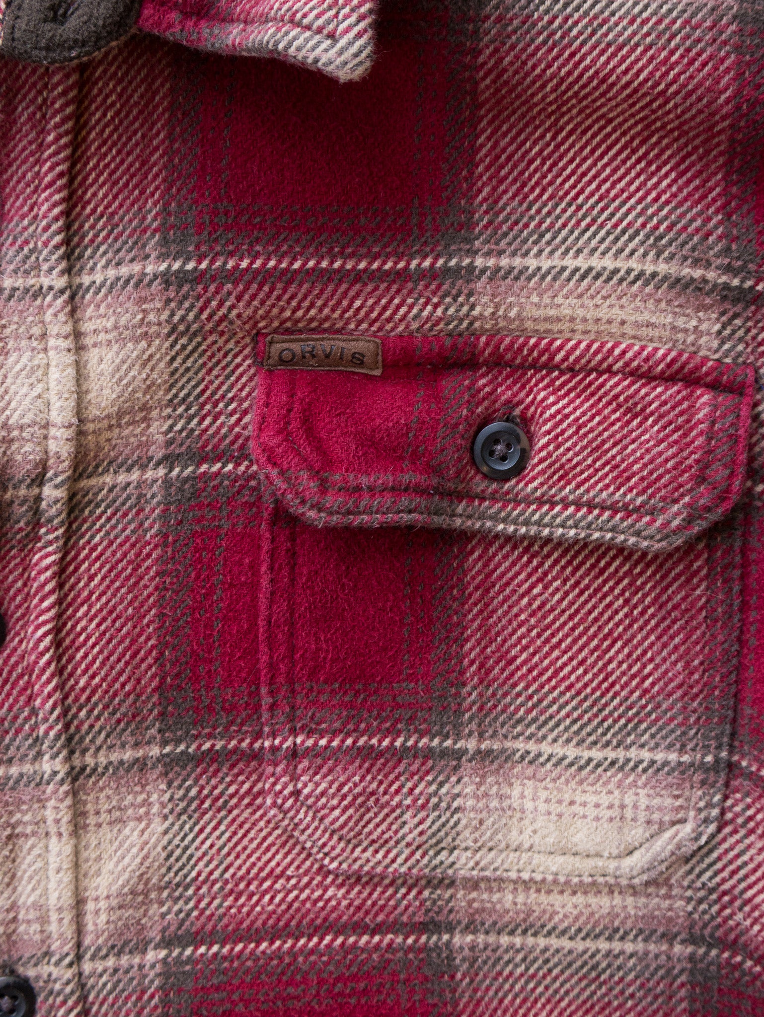 Vintage Orvis Red Check Flannel Shirt (XL)