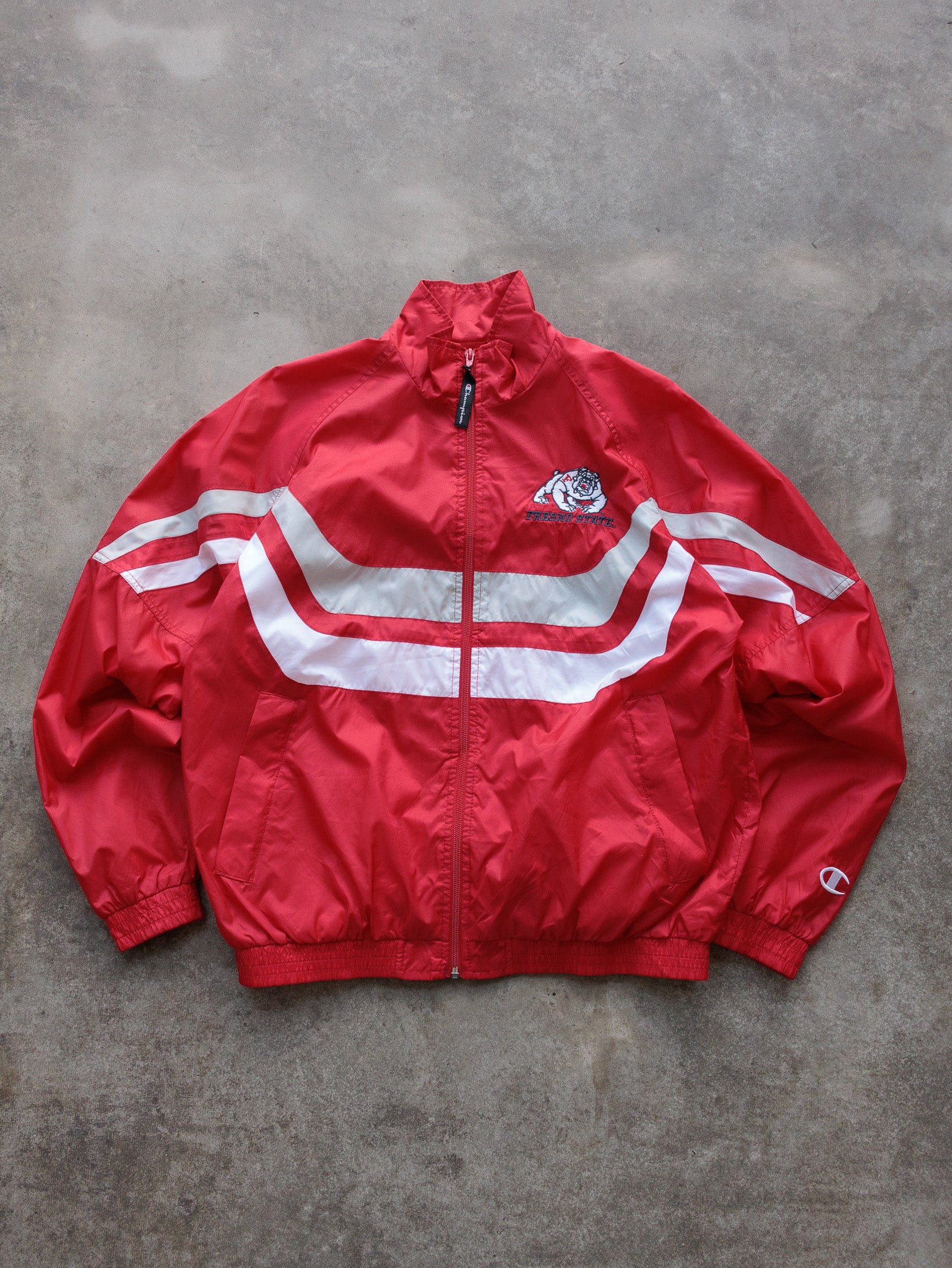 Vintage 90s Red Champion Fresno State Jacket (M)