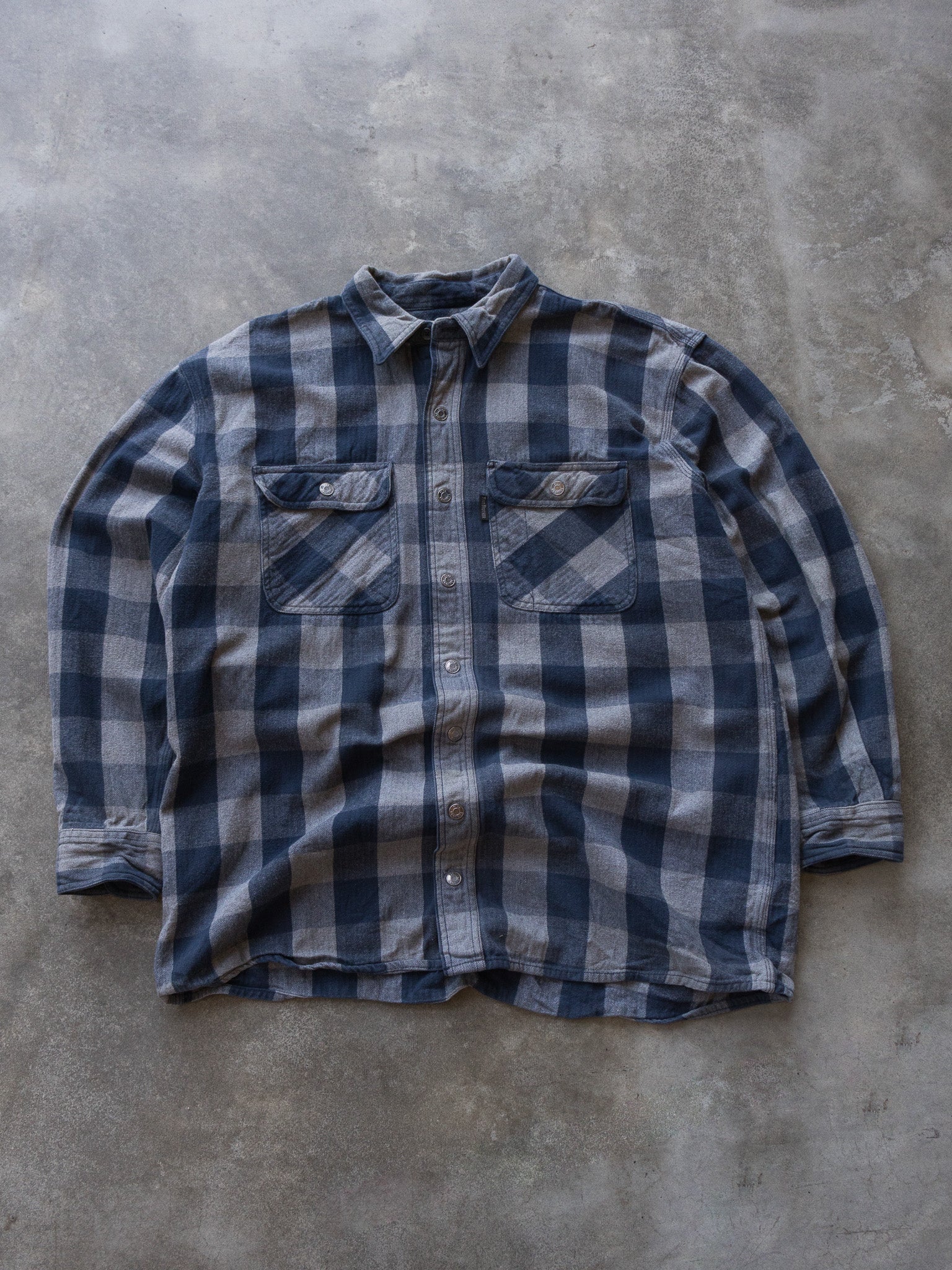 Vintage Five Brother Navy Check Flannel Shirt (XL)
