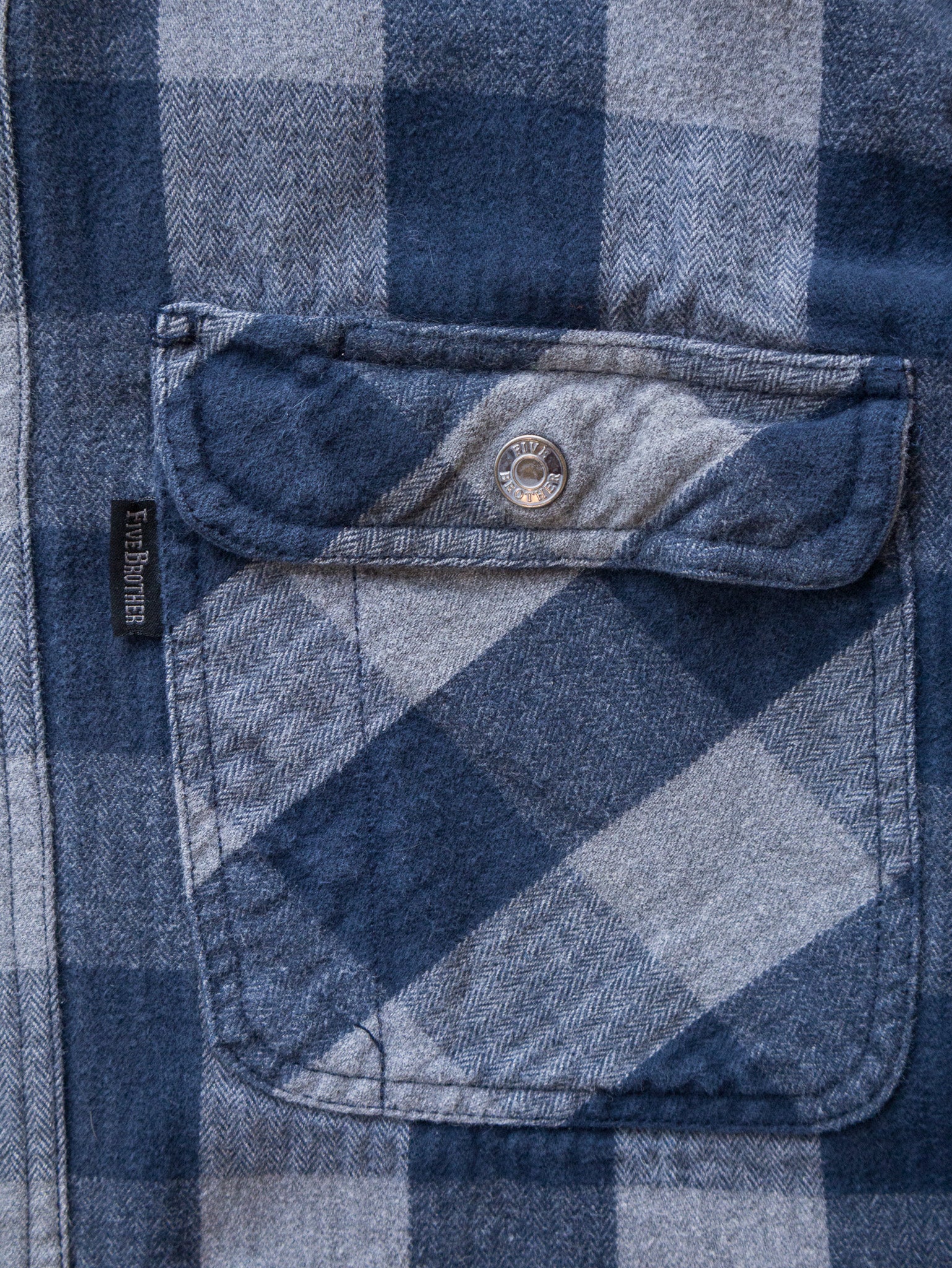 Vintage Five Brother Navy Check Flannel Shirt (XL)