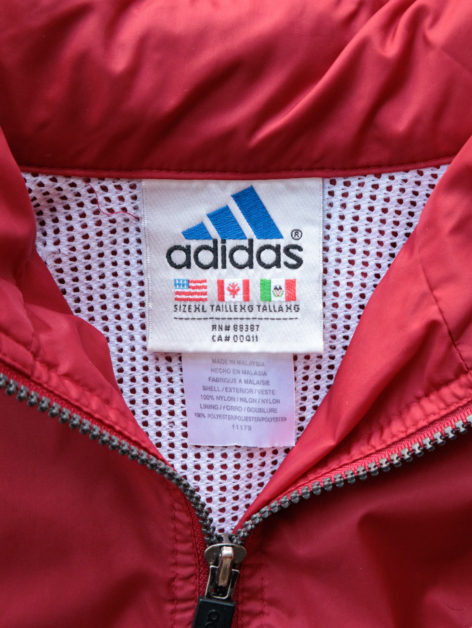 Vintage 90s Red Adidas Track Jacket (XL)
