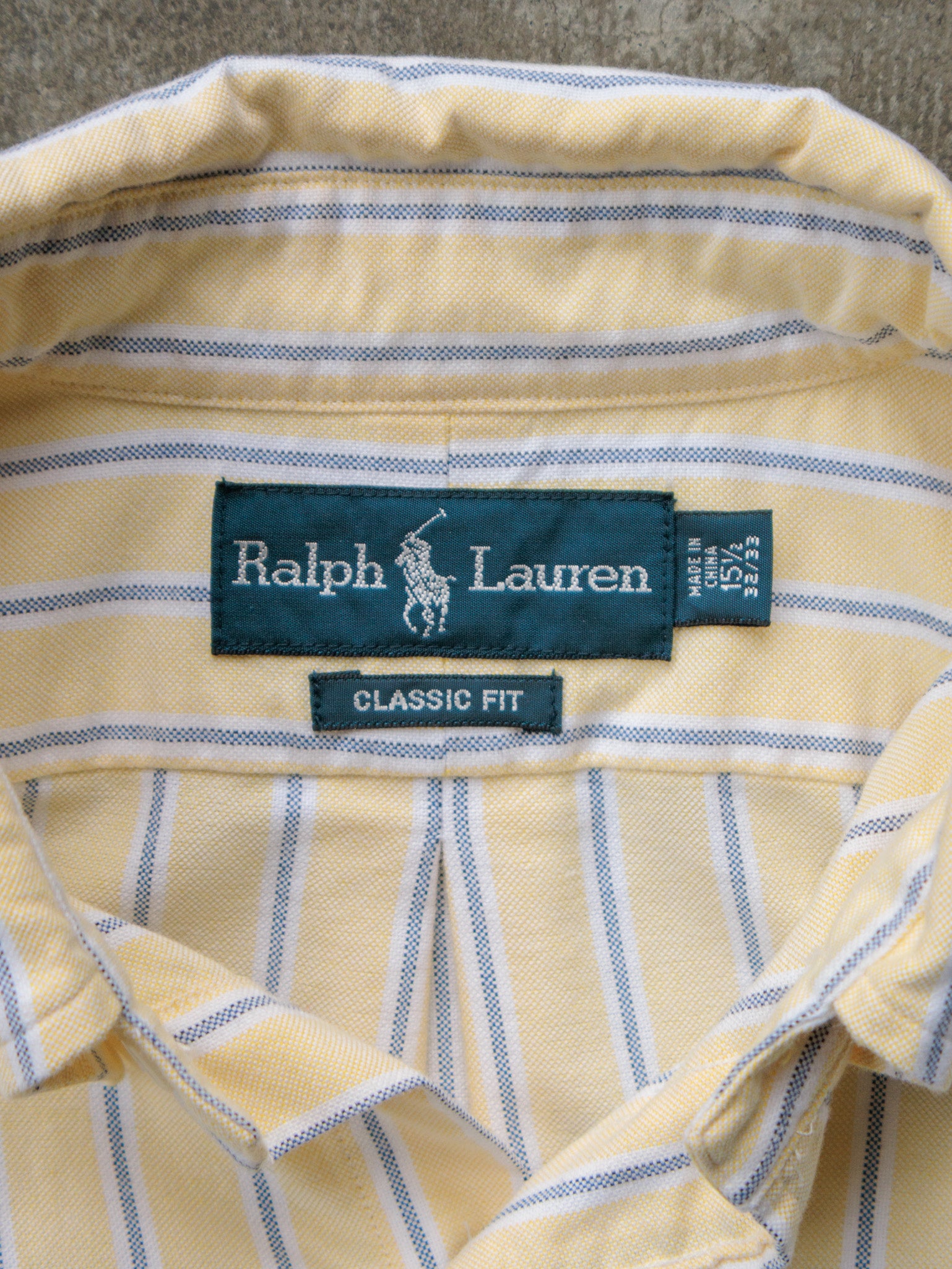 Vintage 00s Yellow Striped Ralph Lauren Shirt (M)
