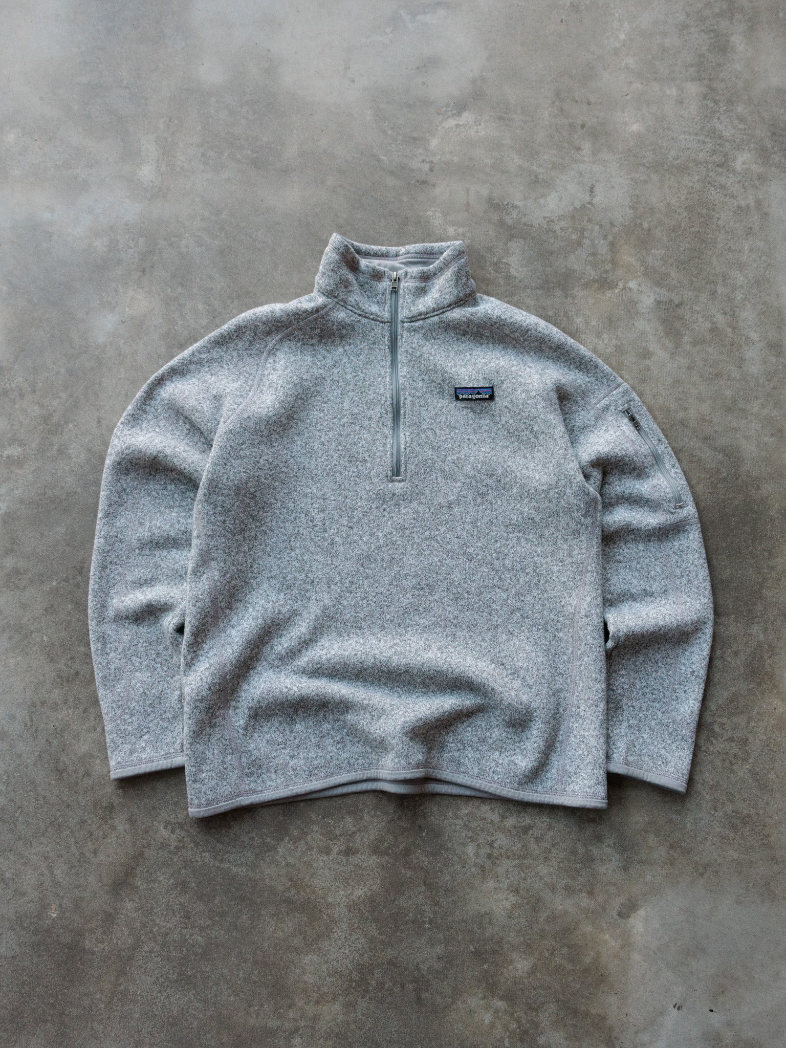 Vintage Grey Patagonia Quarter Zip Fleece Sweatshirt (XL)