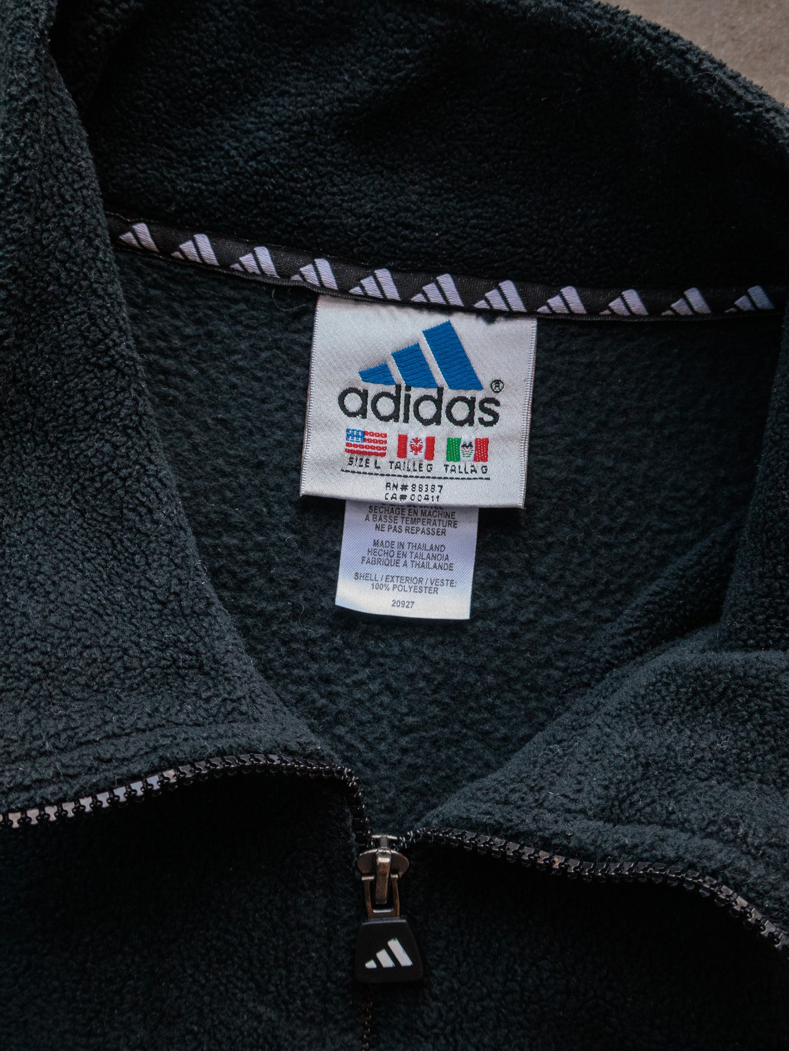 Vintage 00s Green Adidas Fleece Quarter Zip (L)