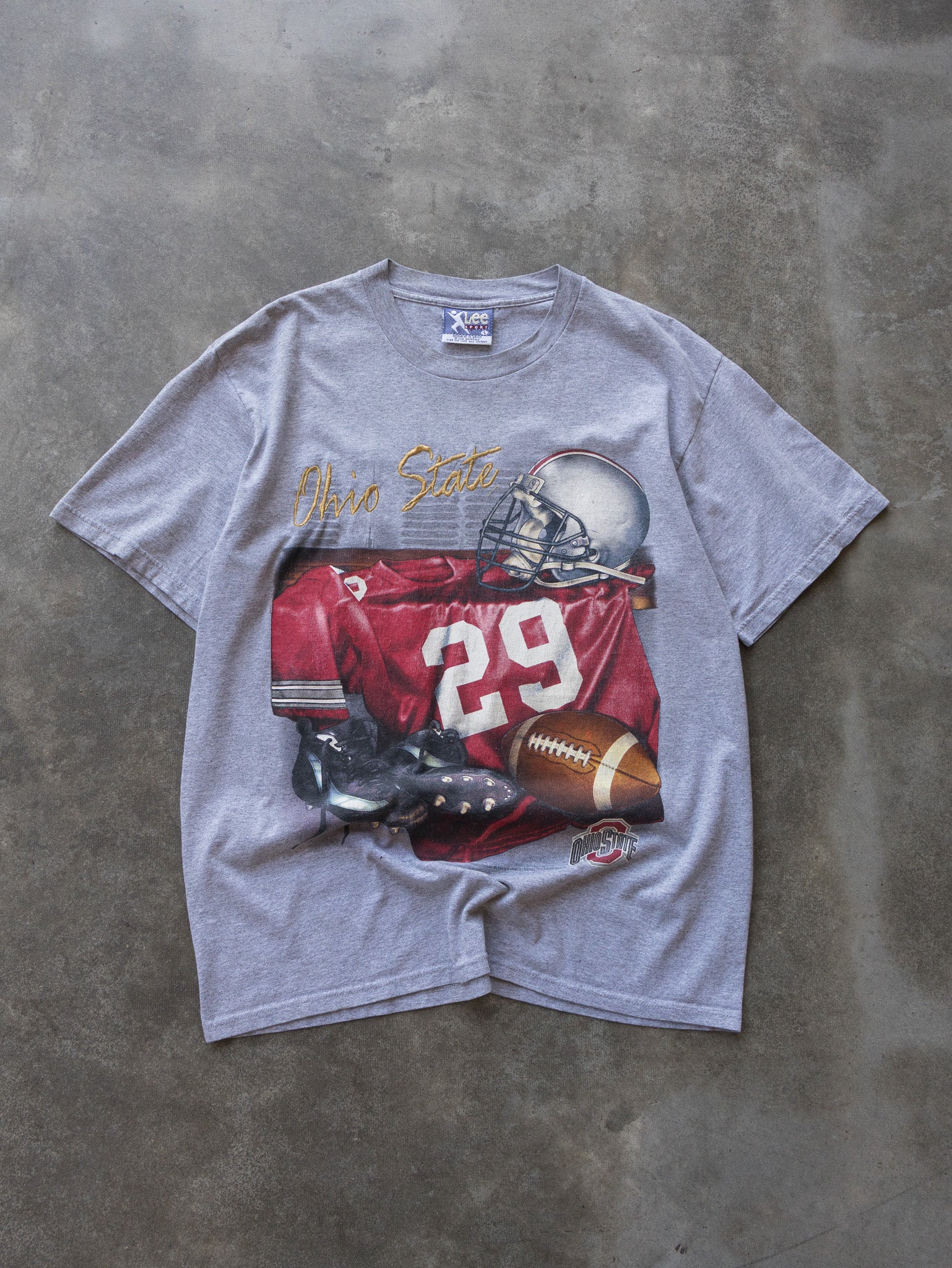 Vintage Grey Ohio State Football Tee (L)