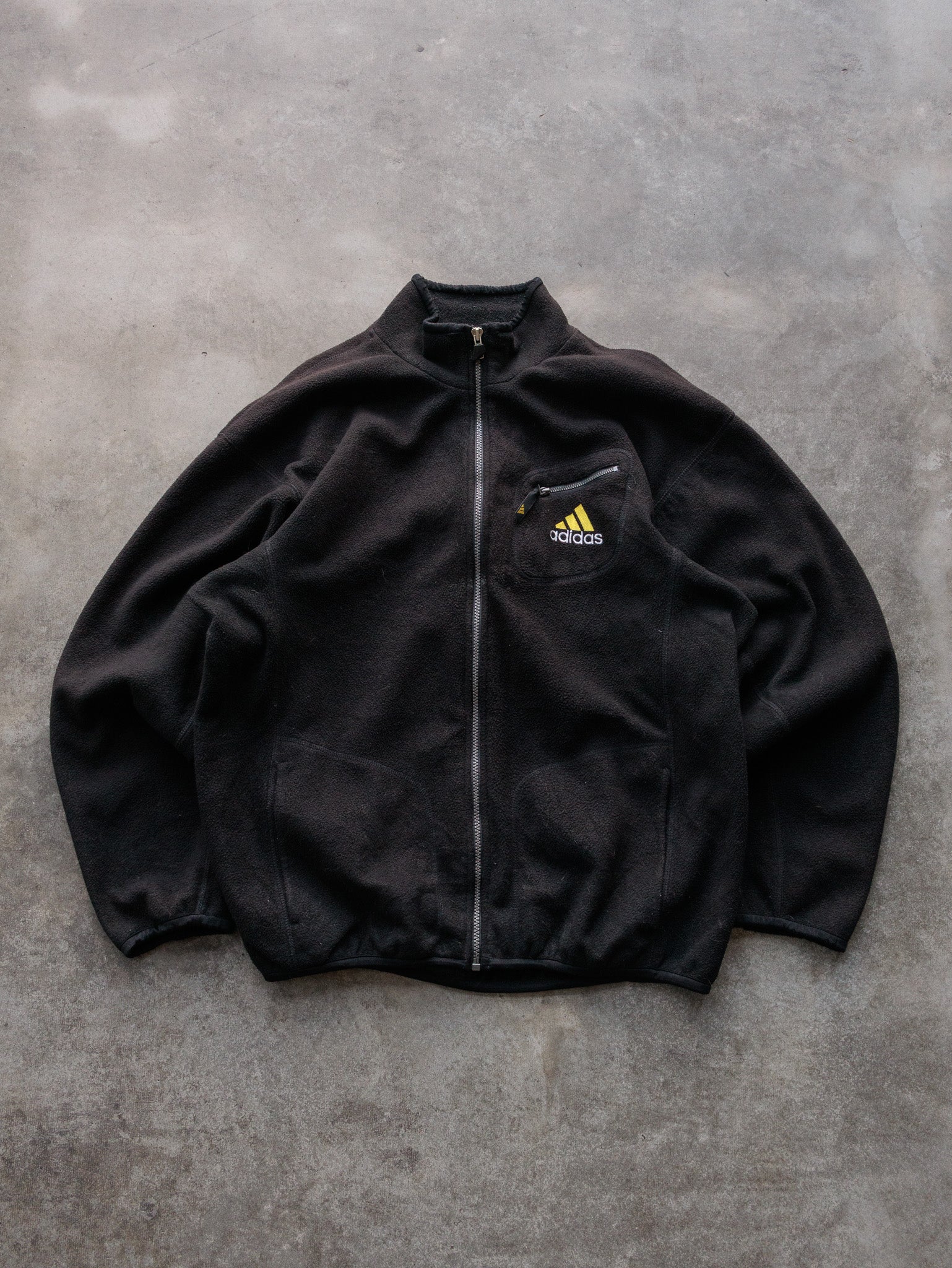 Vintage 00s Black Adidas Fleece Jacket (M)
