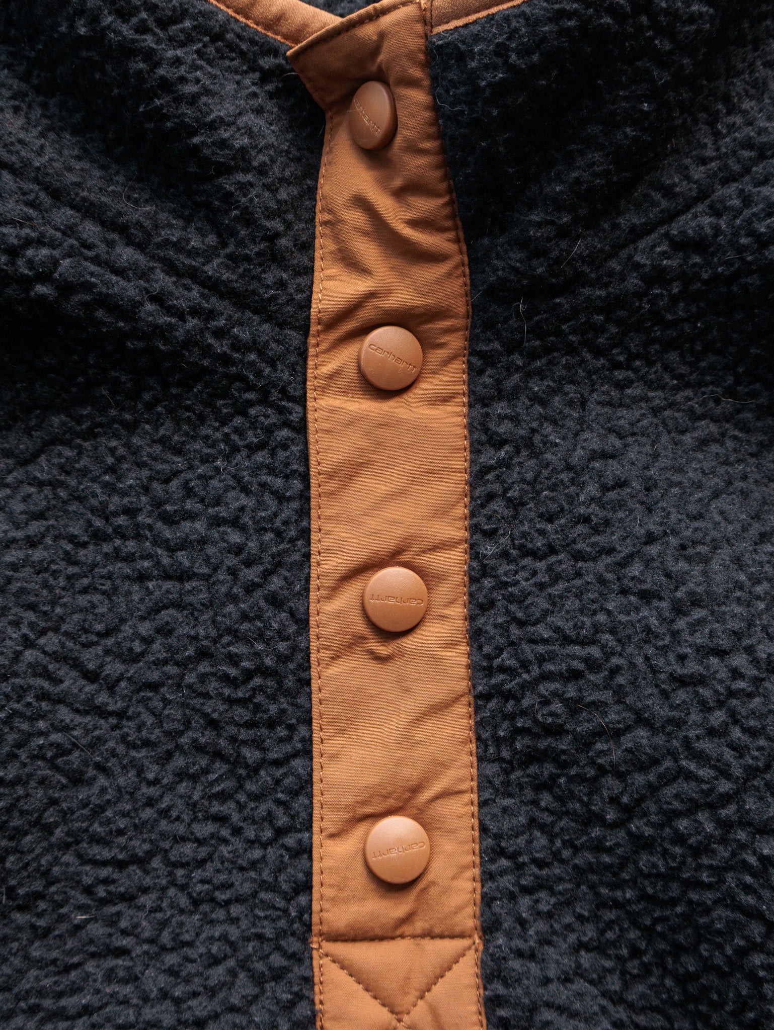 Vintage Black Carhartt Sherpa Mock Neck Sweatshirt (M)