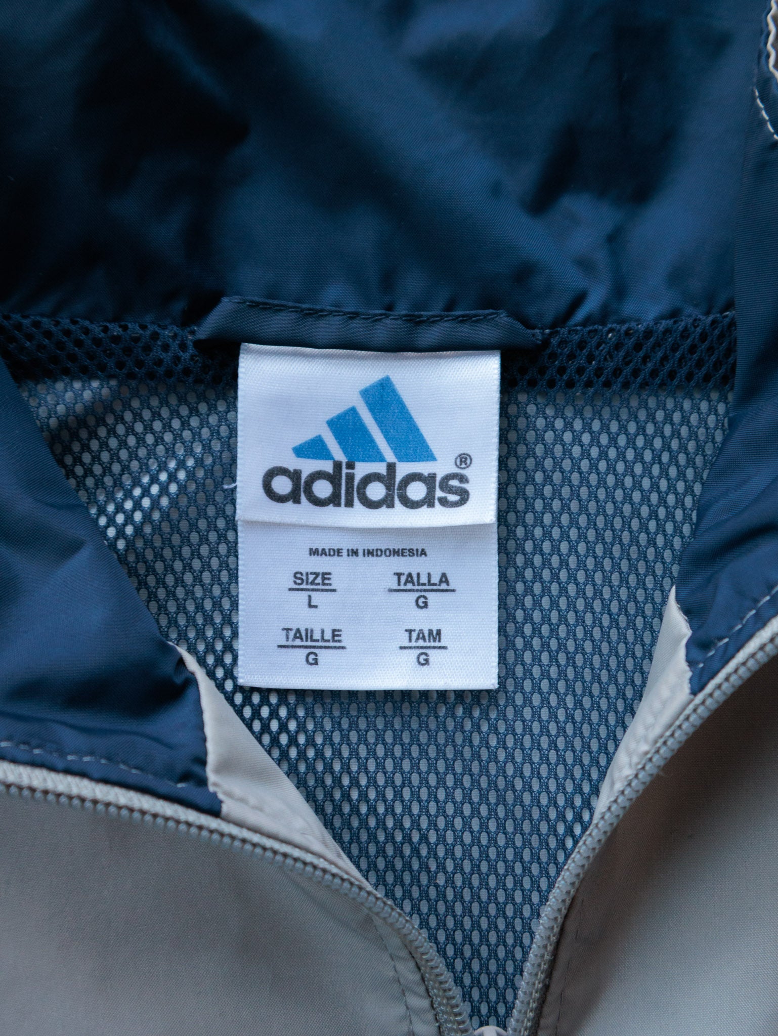 Vintage 00s Navy & Grey Adidas Jacket (L)