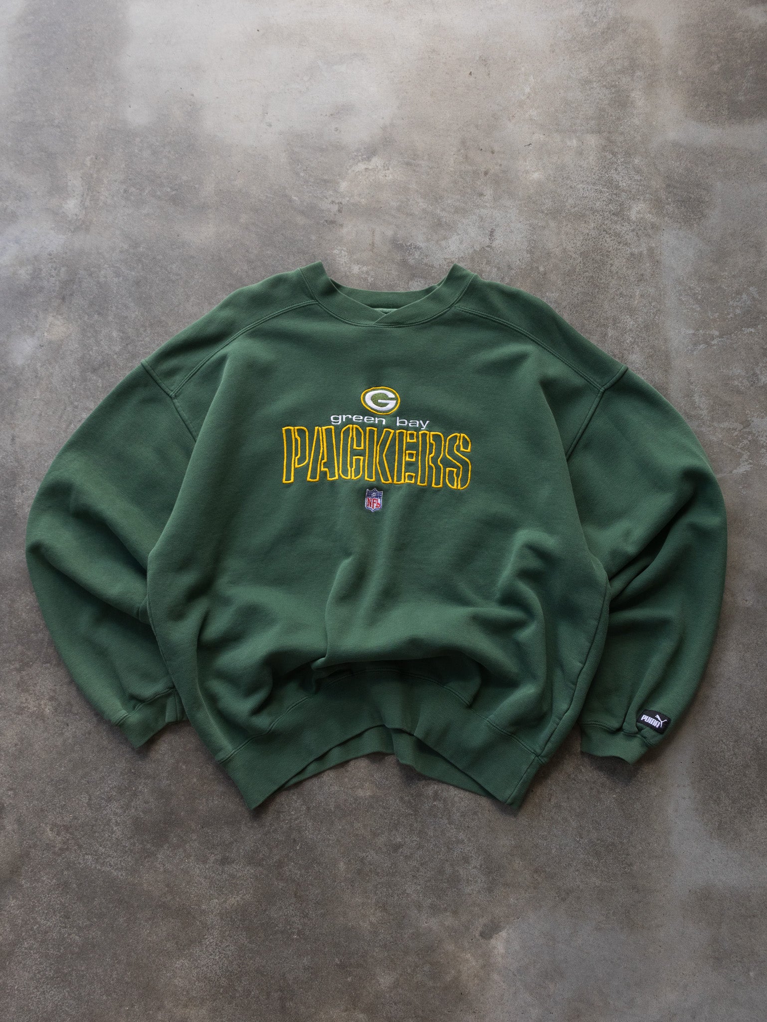 Vintage Green Puma Green Bay Packers Sweatshirt (L)