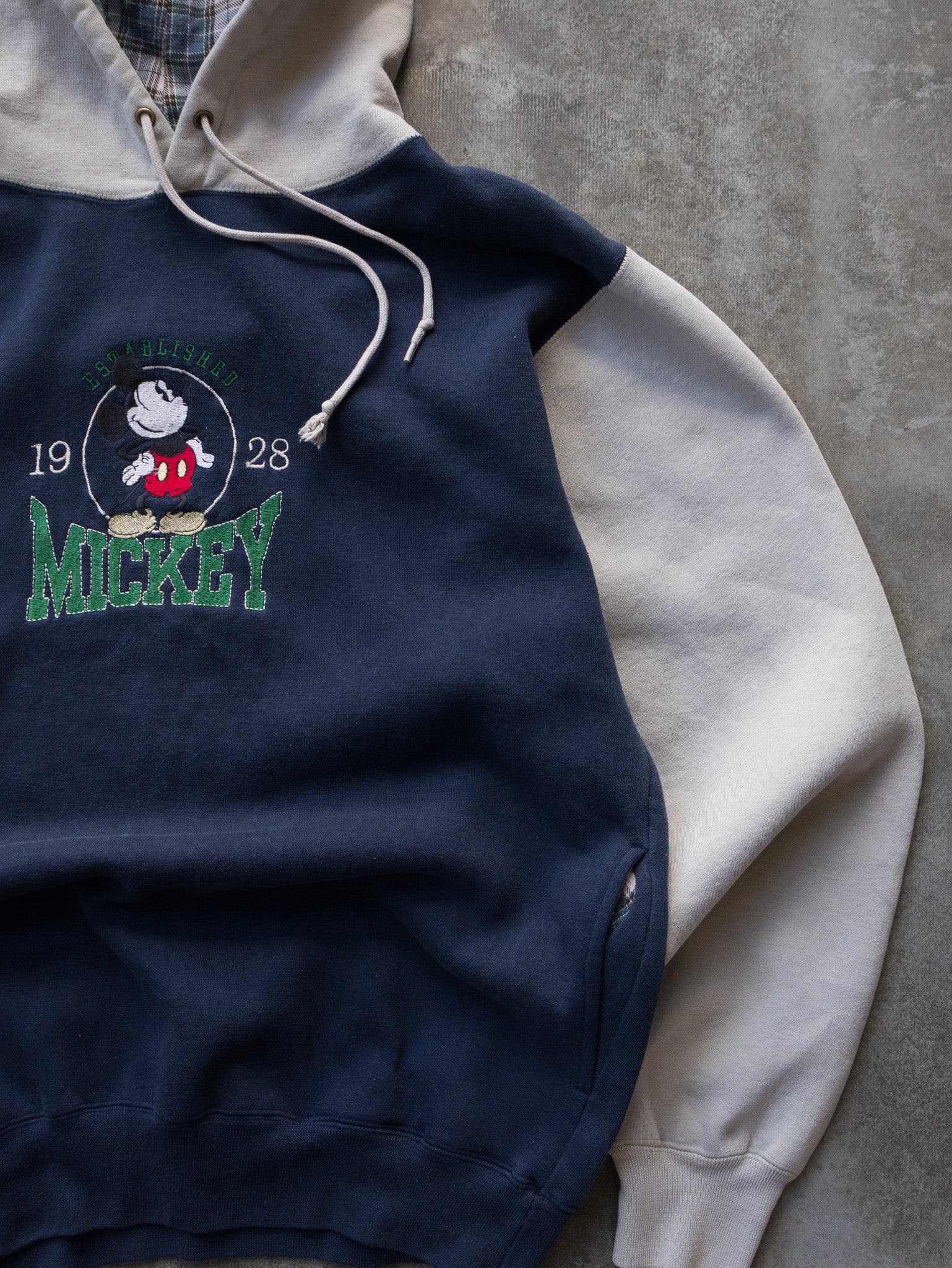 Vintage 90s Navy & Grey Mickey Mouse Hoodie (L)