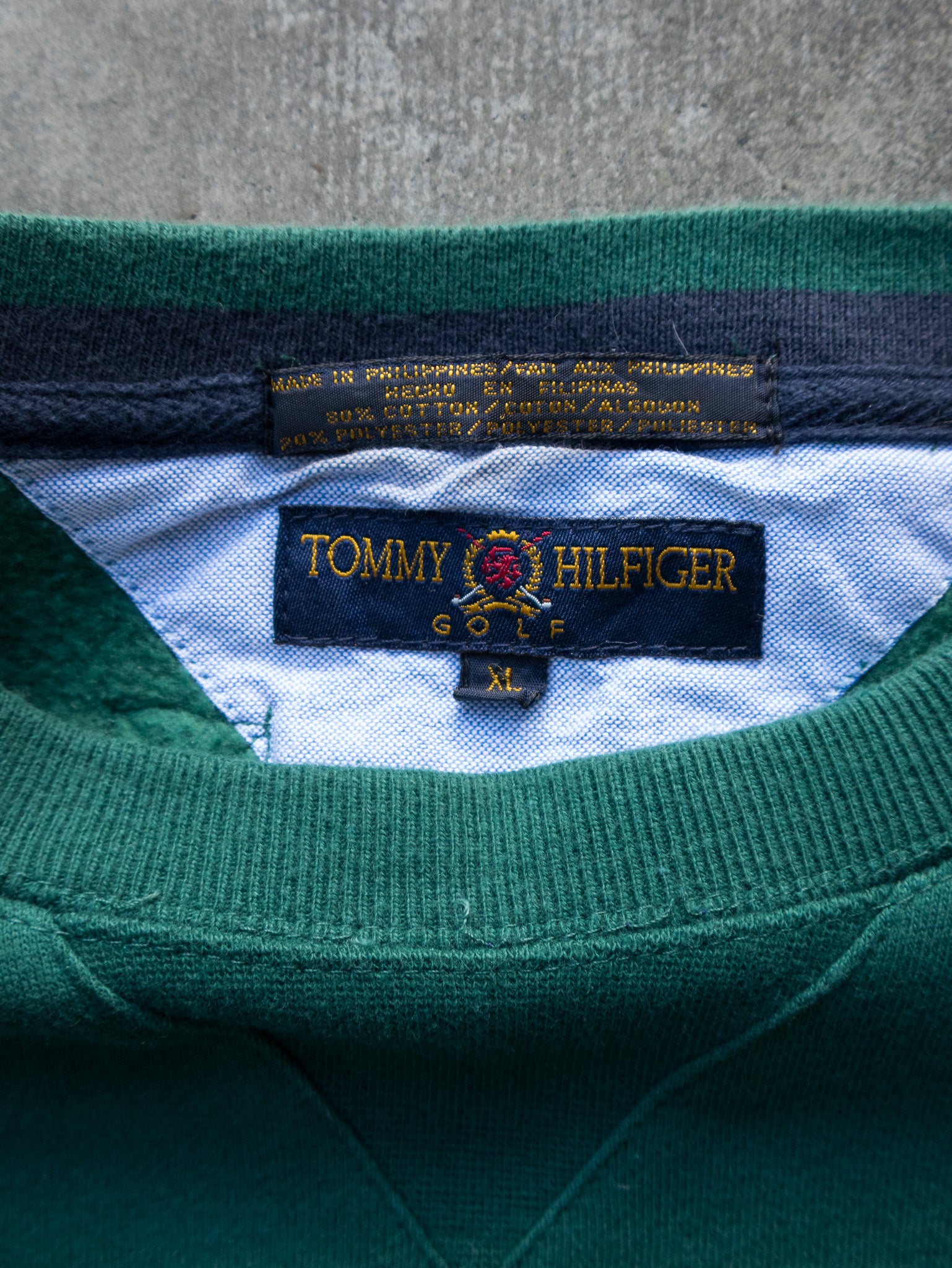Vintage Green Tommy Hilfiger Golf Sweatshirt (XL)