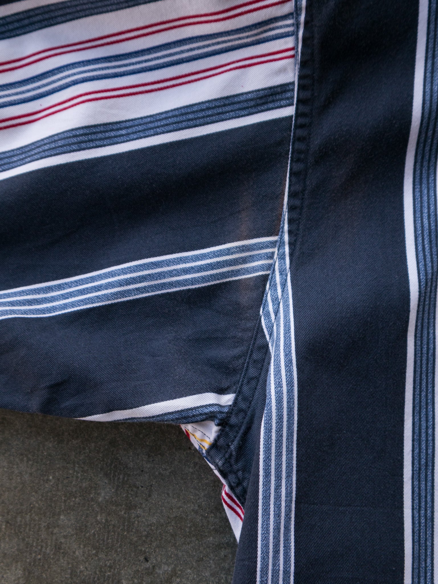 Vintage 90s Navy Chaps Ralph Lauren Multi Stripe Short Sleeve Shirt (L)