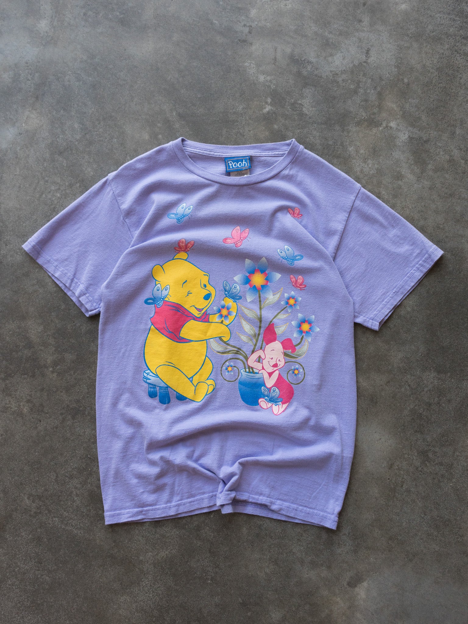Vintage 00s Purple Disney Pooh & Piglet Tee (S)
