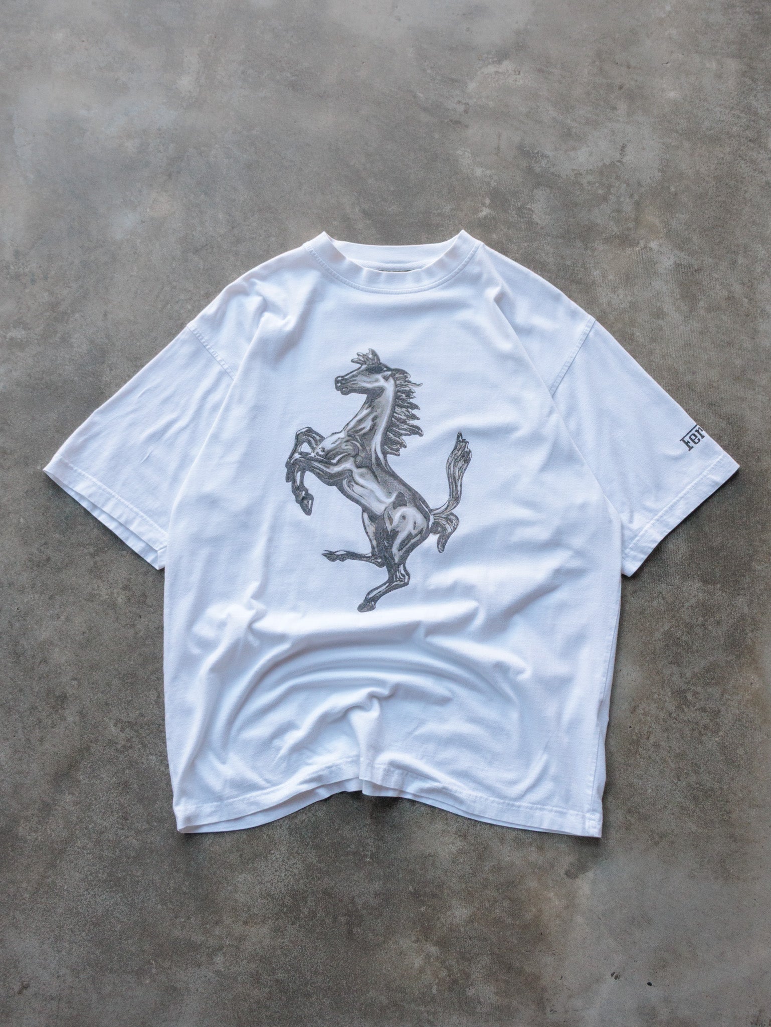 Vintage White Ferrari Tee (XL)