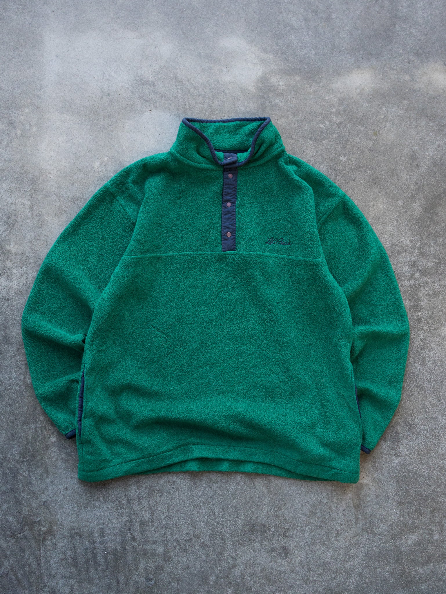 Vintage Green L.L. Bean Snap Fleece (S)