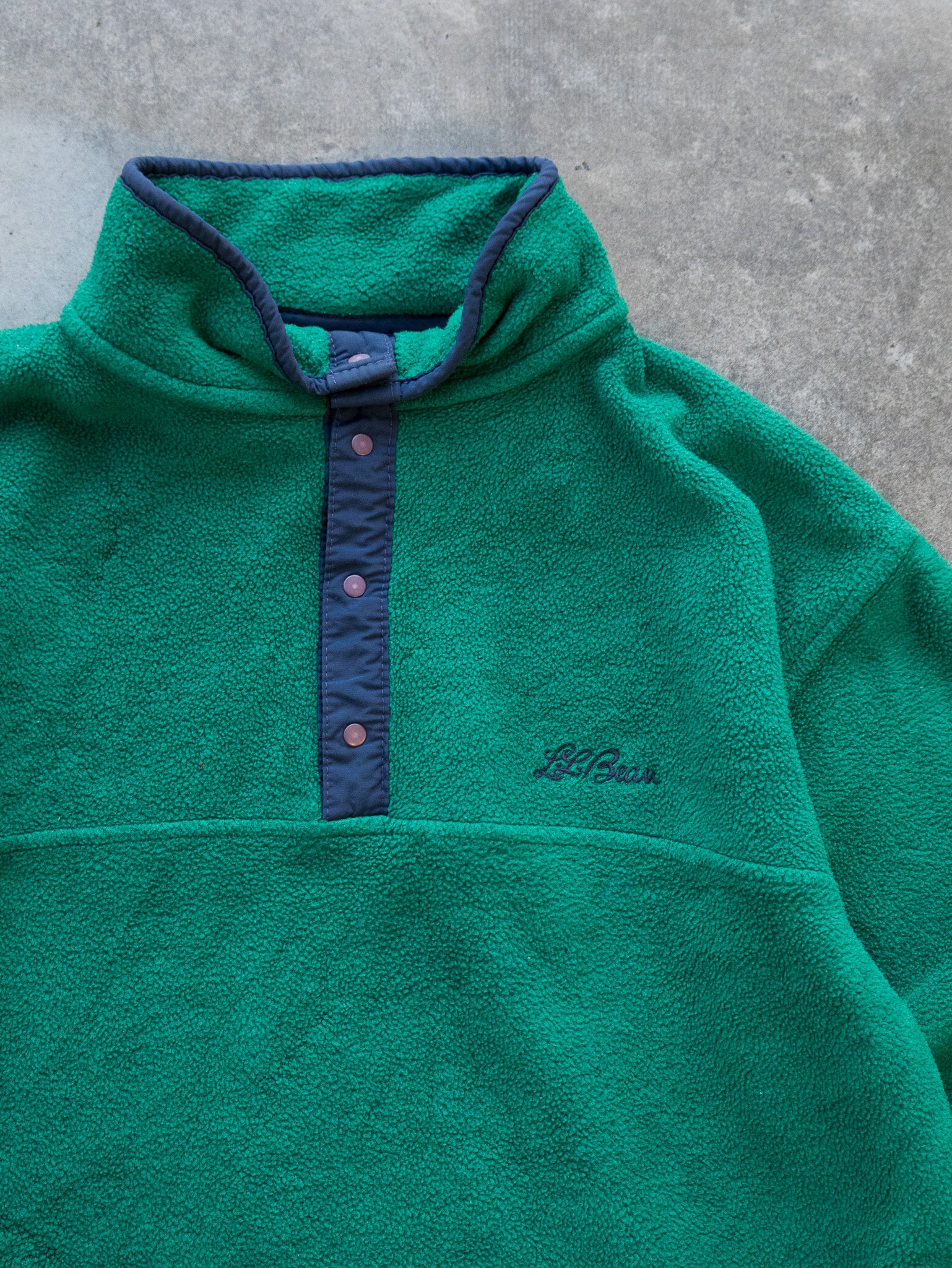 Vintage Green L.L. Bean Snap Fleece (S)