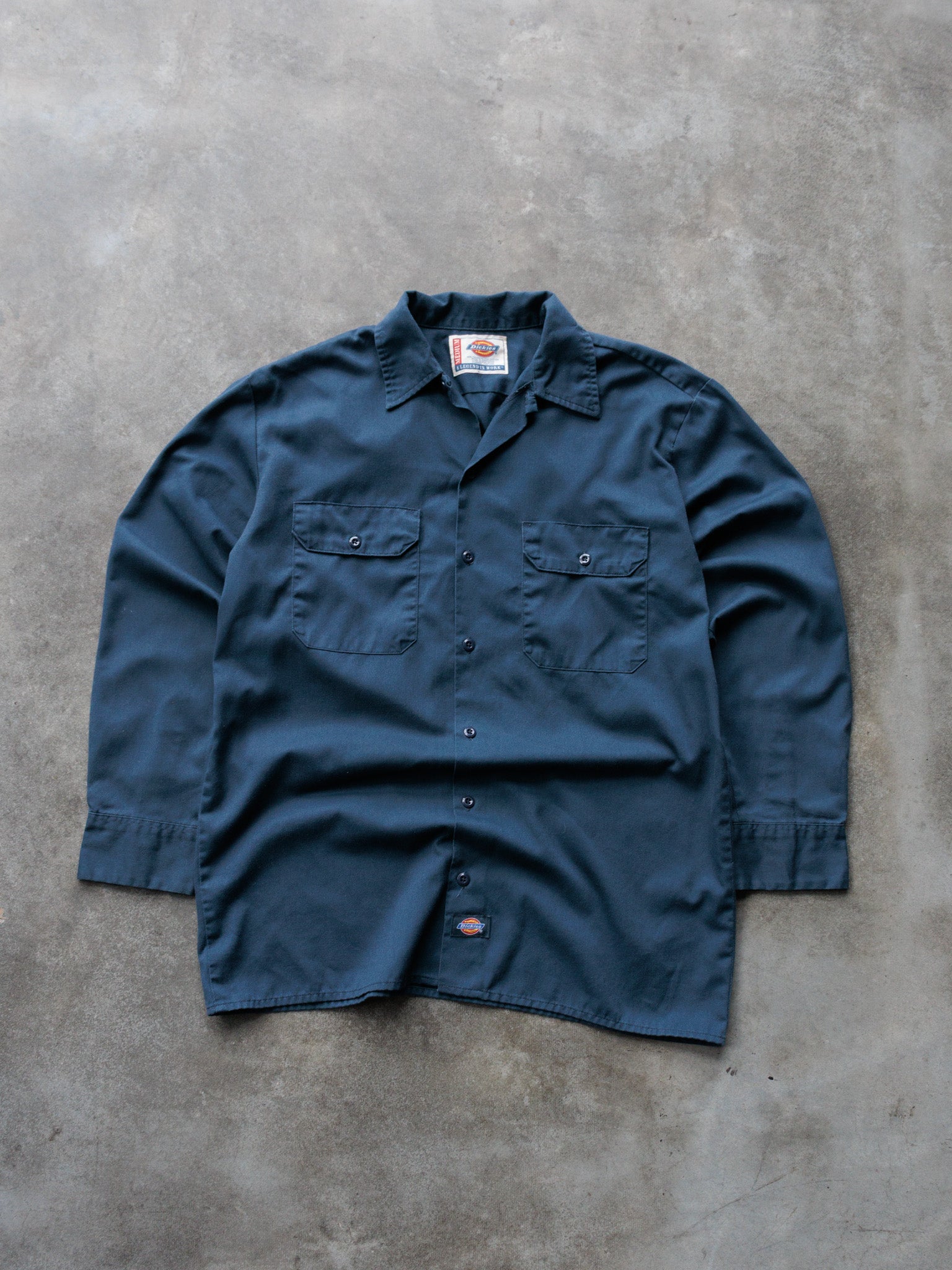 Vintage 00s Navy Dickies Work Shirt (M)