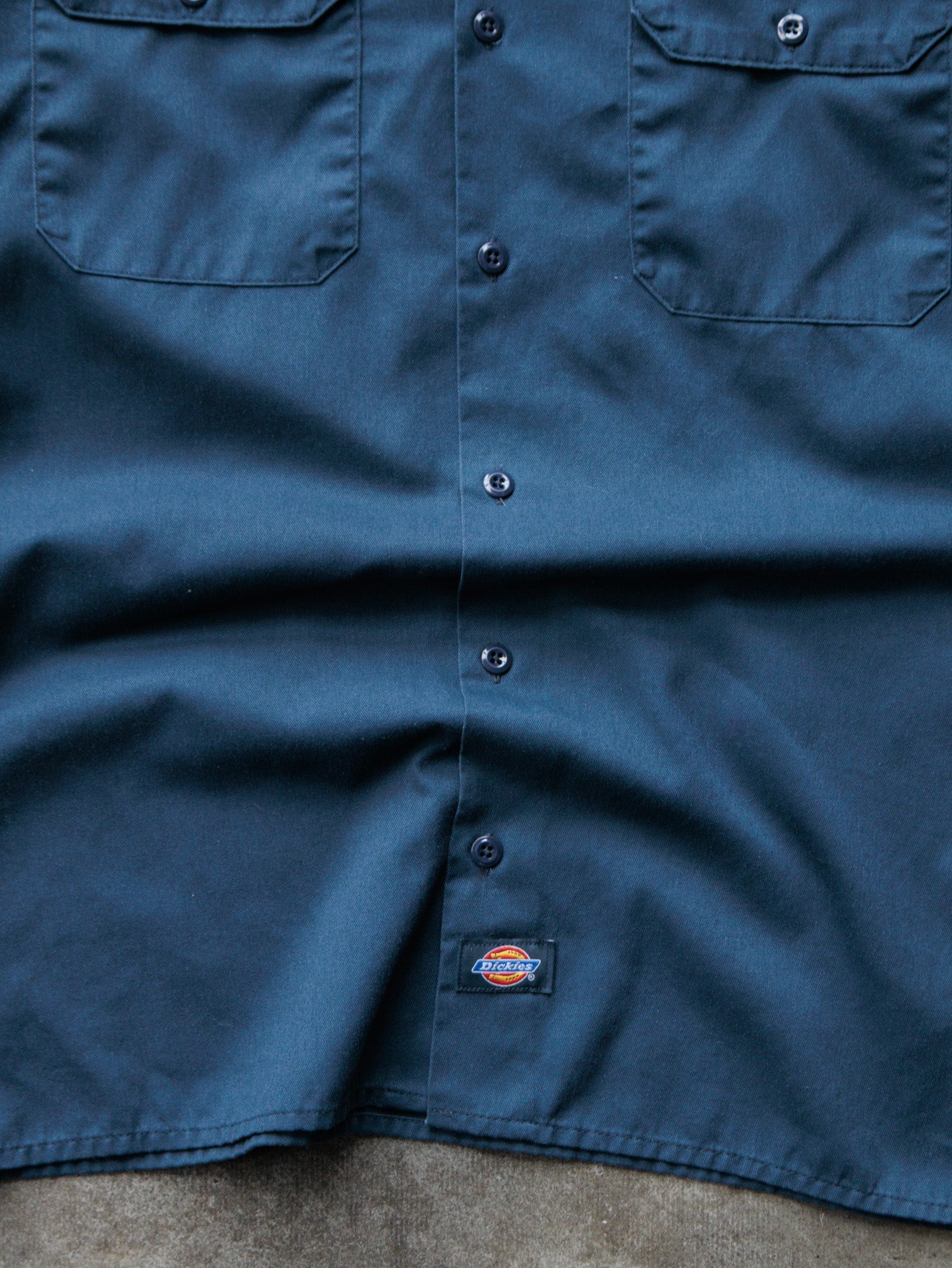 Vintage 00s Navy Dickies Work Shirt (M)