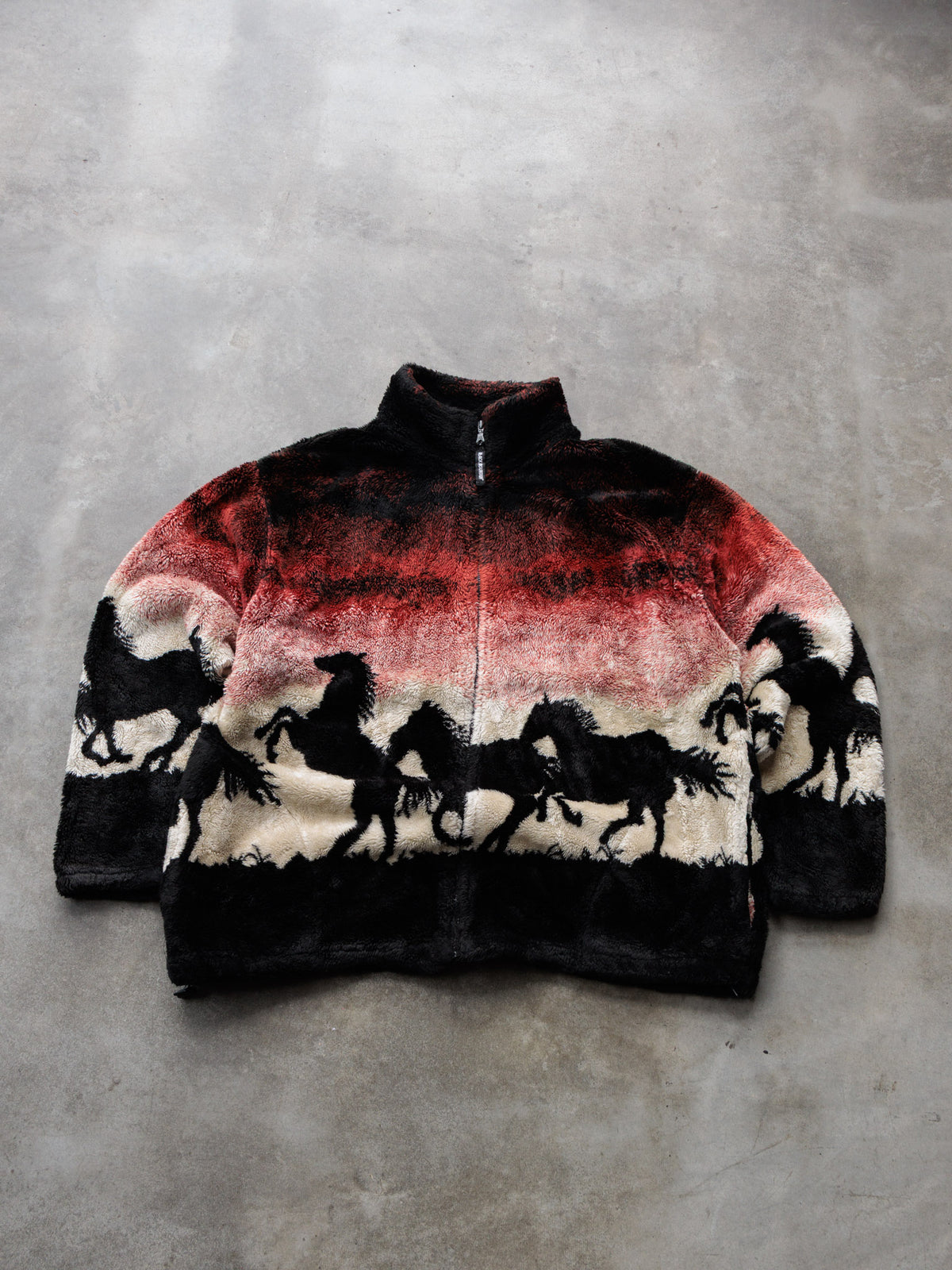 Vintage Multicolor Horses Sherpa Jacket (-)
