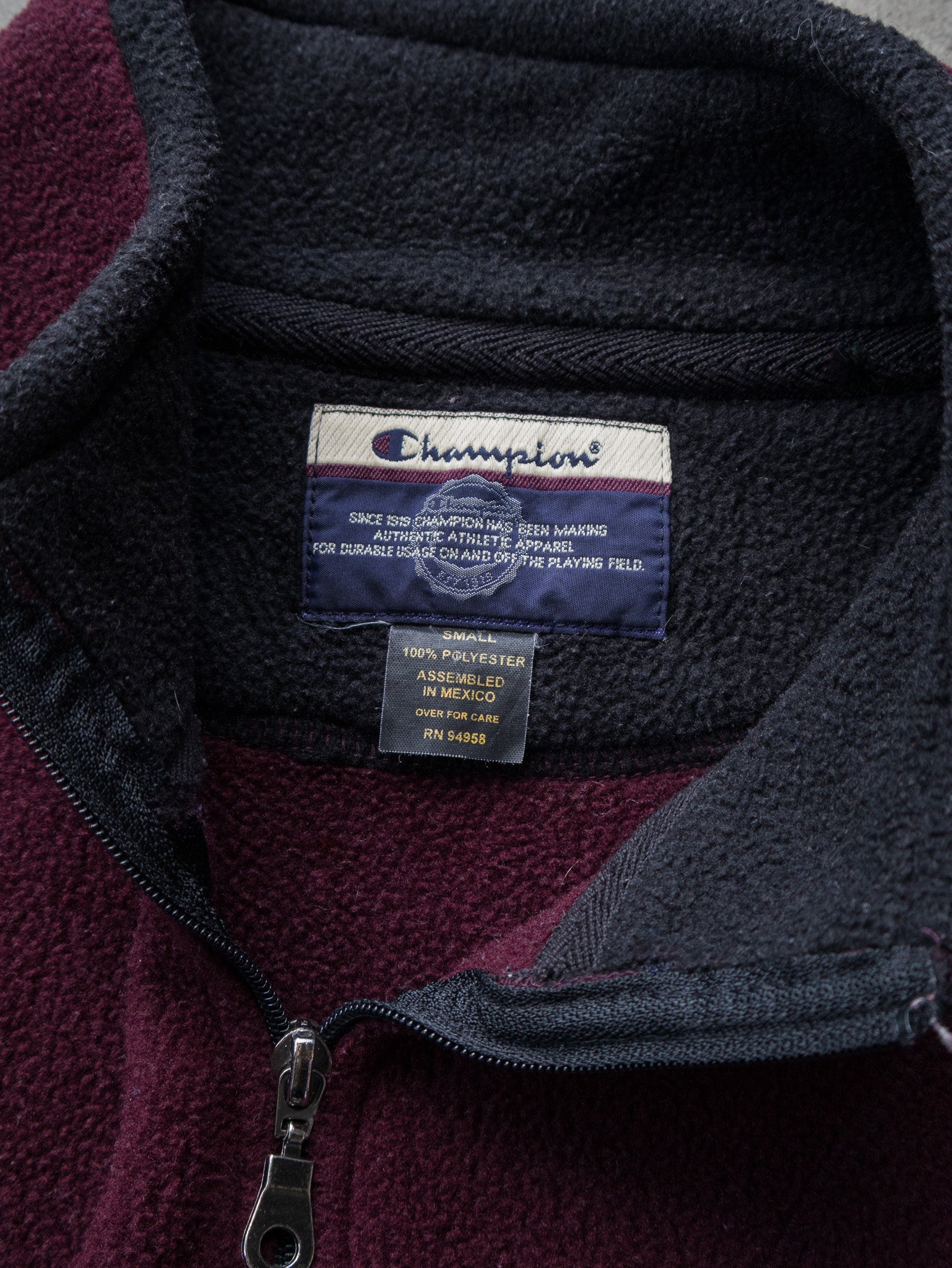 Vintage Burgundy Champion Fleece Vest (S)