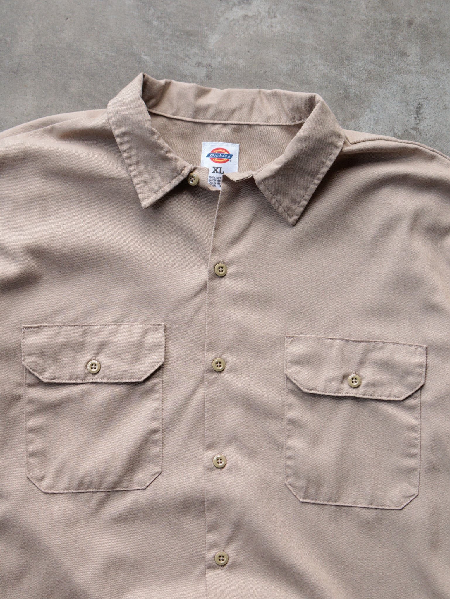 Vintage 00s Beige Dickies Work Shirt (XL)