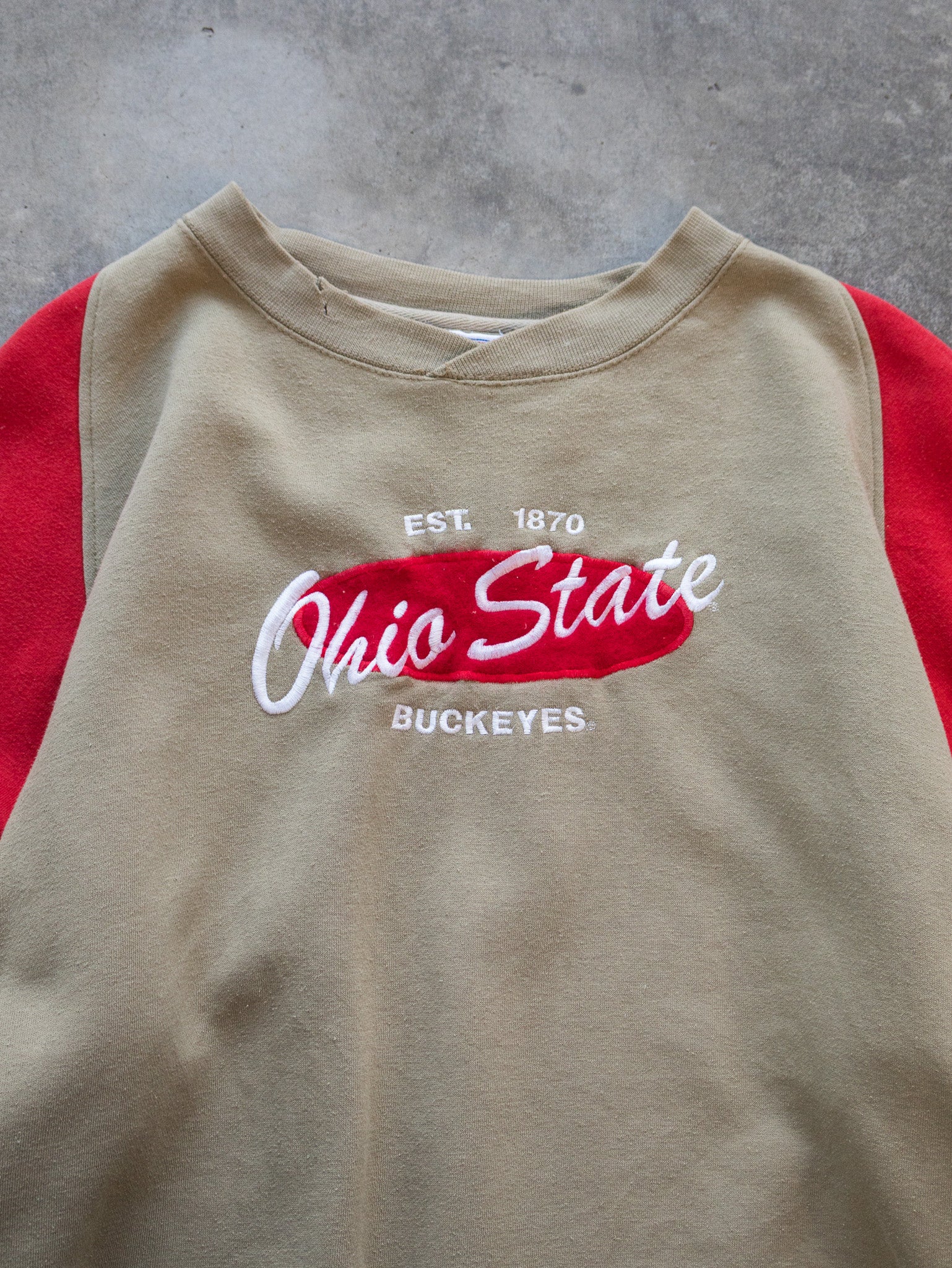 Vintage Ohio State Buckeyes Two-Tone Sweatshirt (XL)