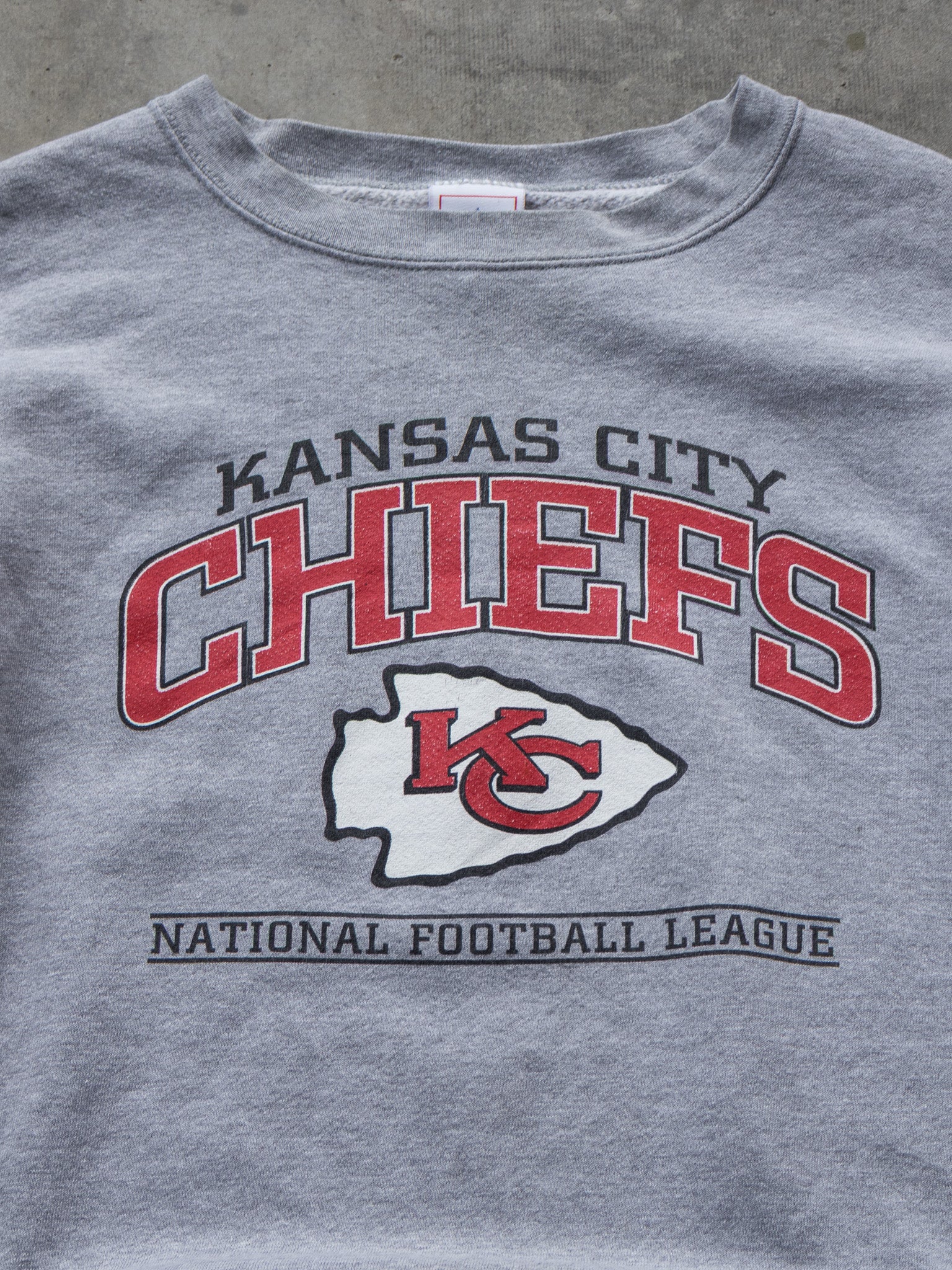 Vintage Grey Kansas City Chiefs Sweatshirt (XL)