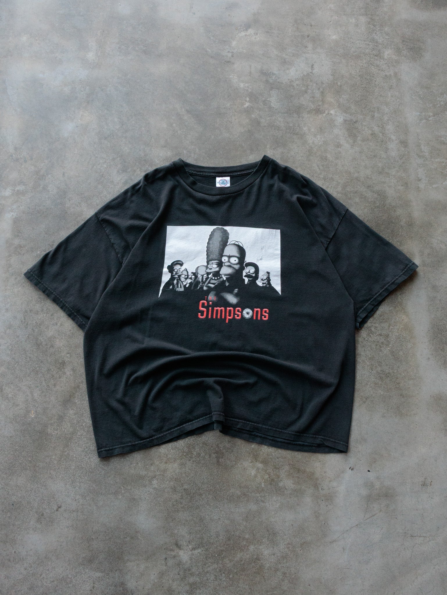 Vintage 00s Black The Simpsons Tee (2XL)