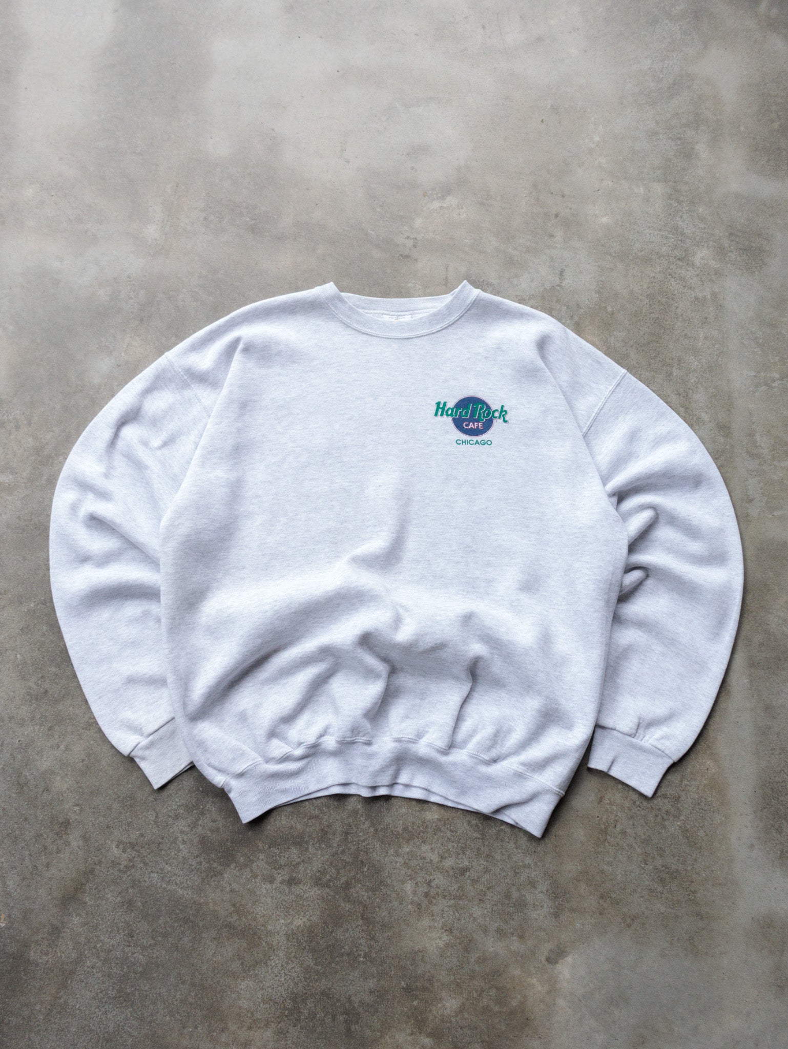 Vintage Grey Hard Rock Cafe Chicago Sweatshirt (XL)
