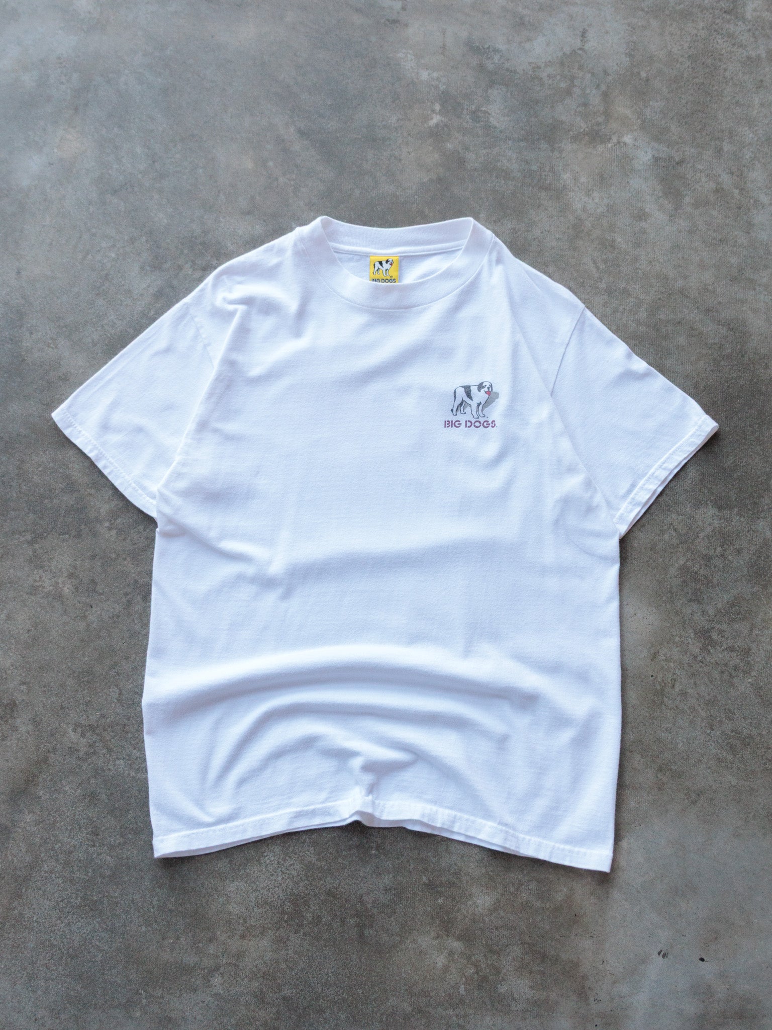 Vintage 1997 White Big Dogs Tee (S/M)
