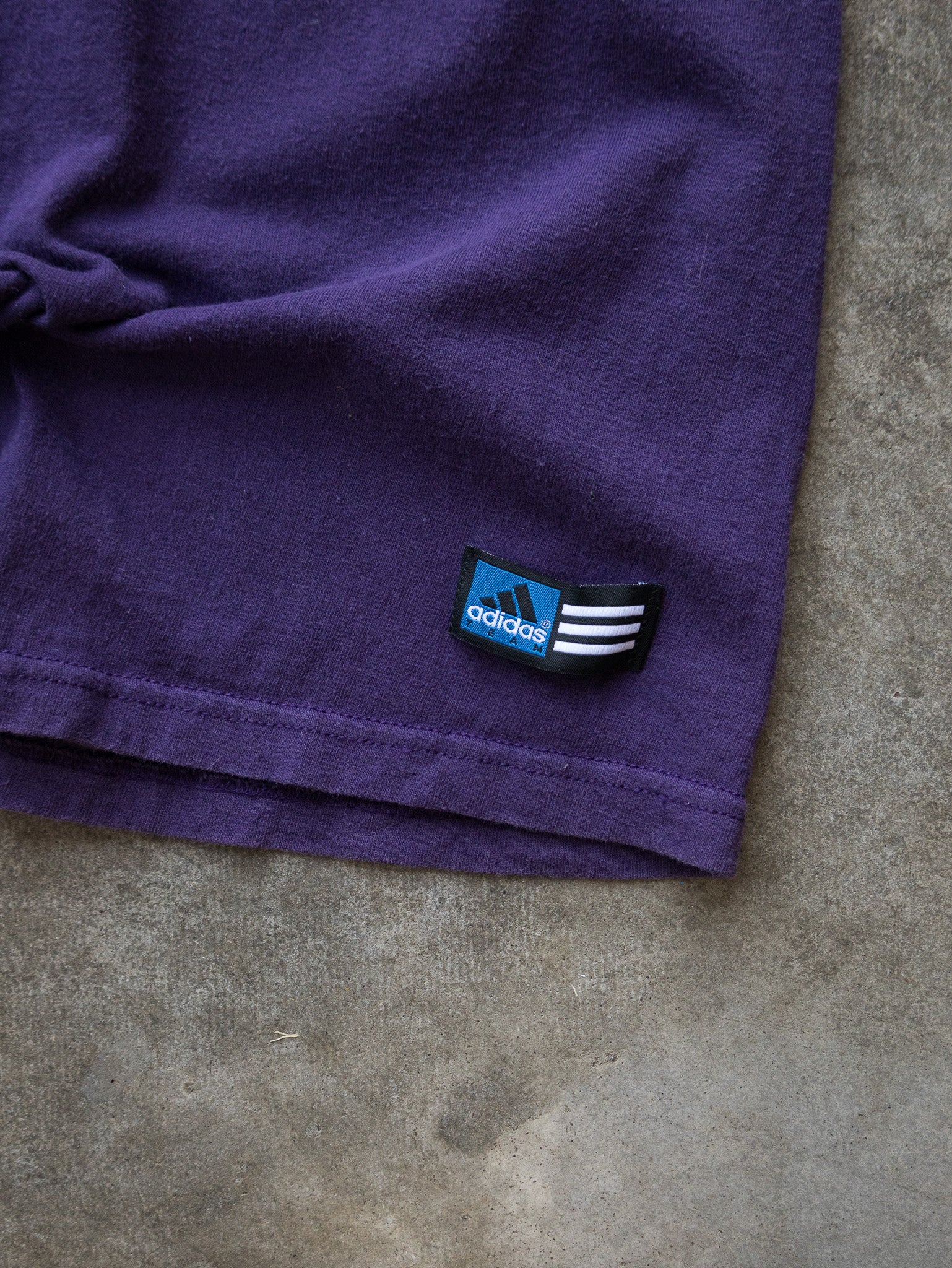 Vintage 90s Purple Adidas Mock Neck Tee (M)