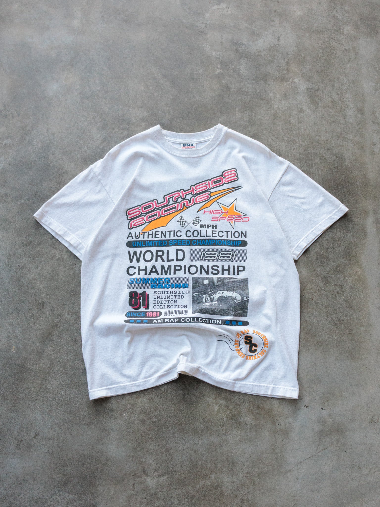 Vintage 90s White Southside Racing Tee (L)